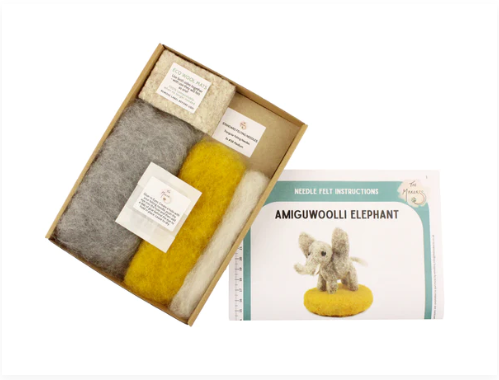 Tiny Elephant Amiguwoolli Mini Needle Felt Kit - The Makerss