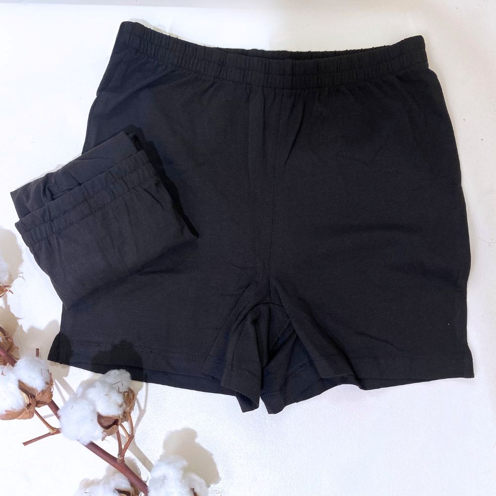 flatlay of 2 pairs of undershorts in black