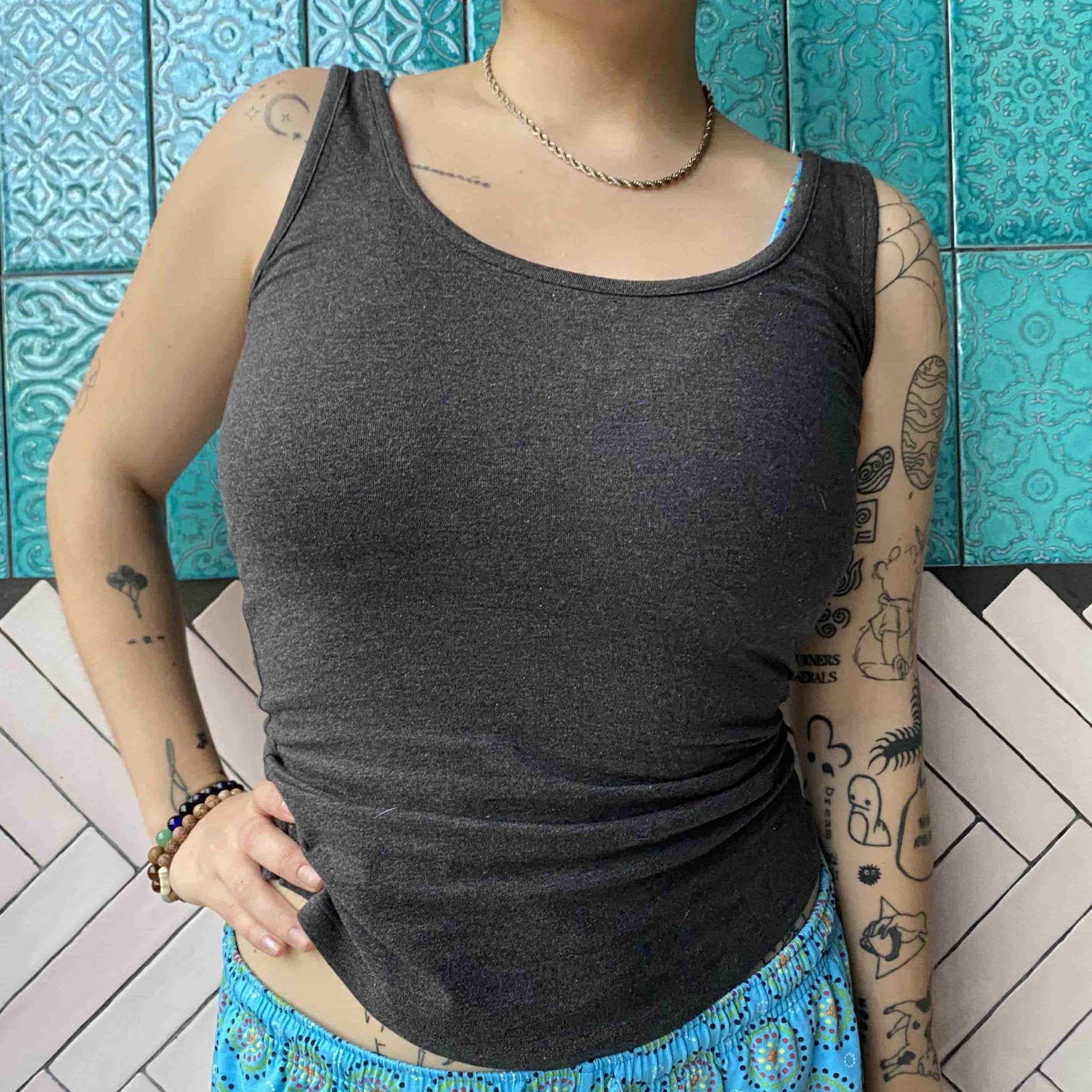 Organic cotton vest top - Charcoal grey (dark grey) - Y.O.U underwear