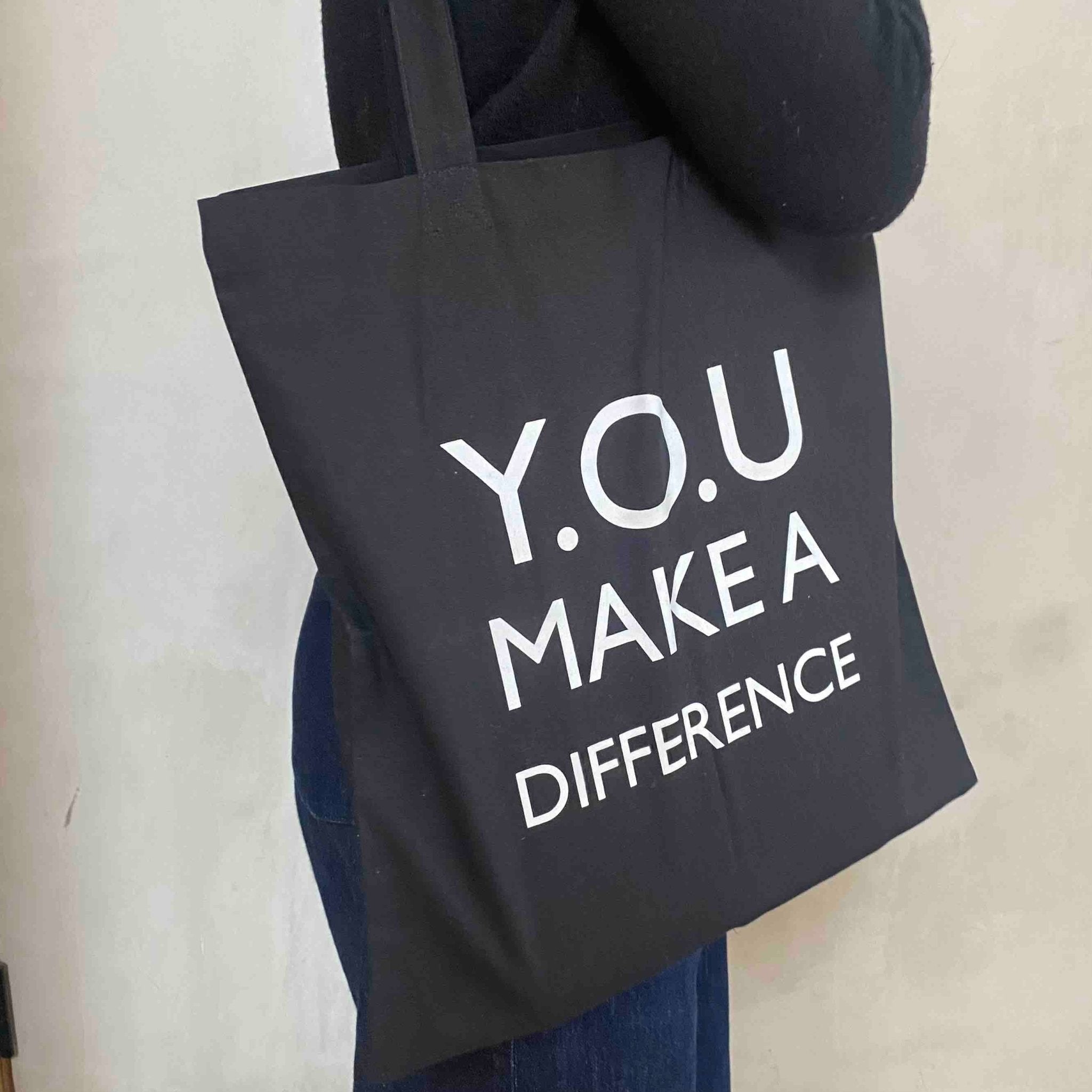 Organic Cotton 'YOU Make A Difference' Tote bag - Y.O.U underwear