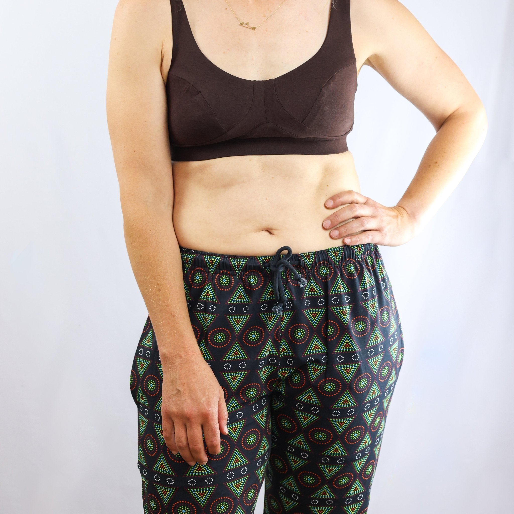 Pyjamas - organic cotton unisex pyjama bottoms - Black Mara design - Y.O.U underwear