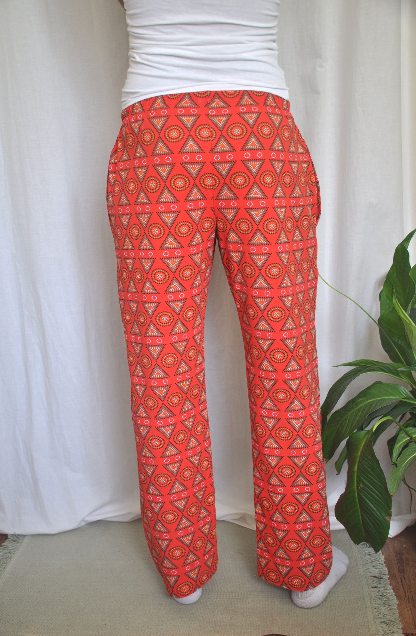 Pyjamas - organic cotton unisex pyjama bottoms - Red Mara design