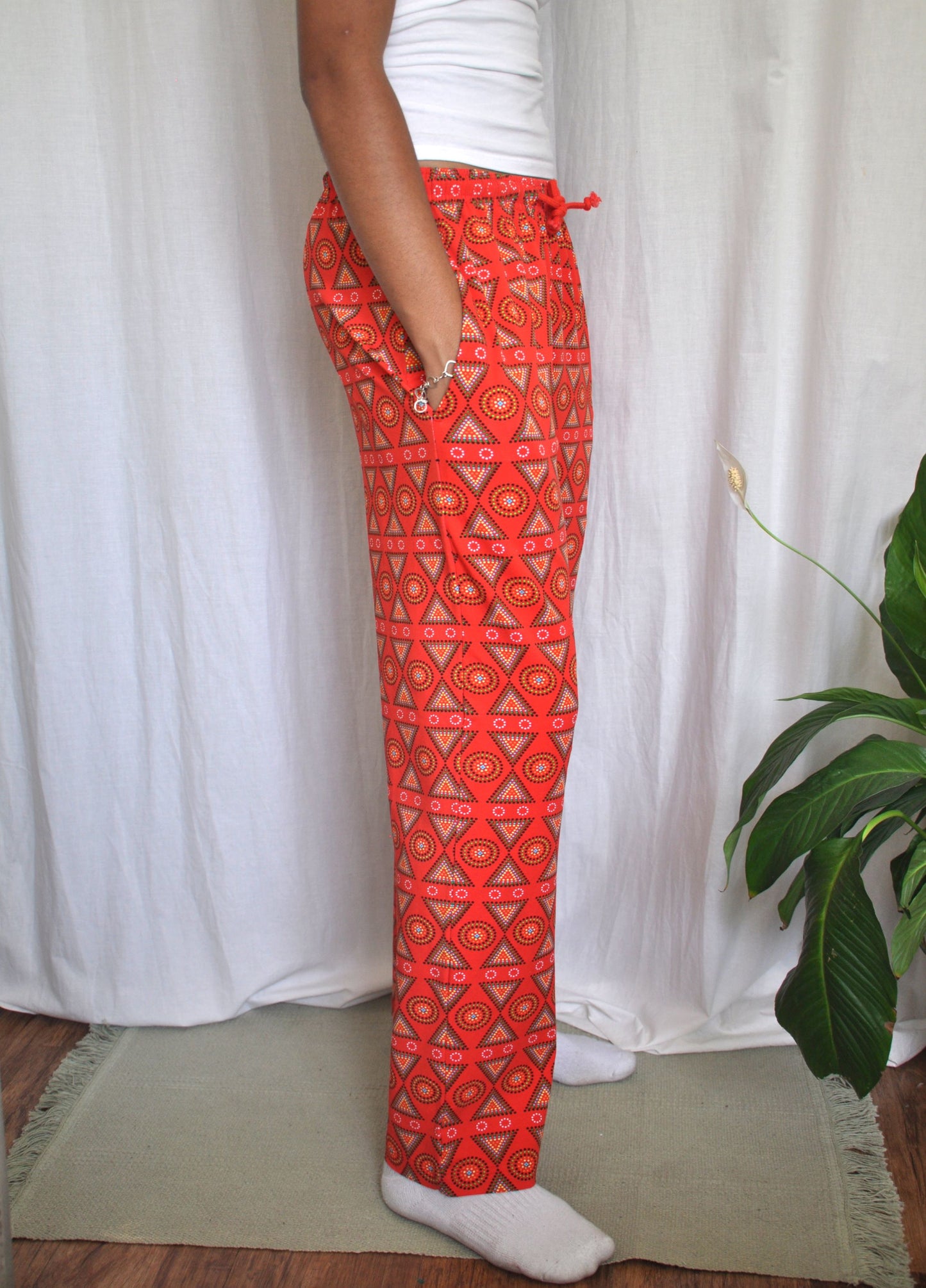 Pyjamas - organic cotton unisex pyjama bottoms - Red Mara design