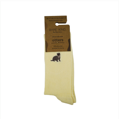 Ribbed Otter Socks - Bare Kind Bamboo Socks - Save the Otters - Y.O.U underwear