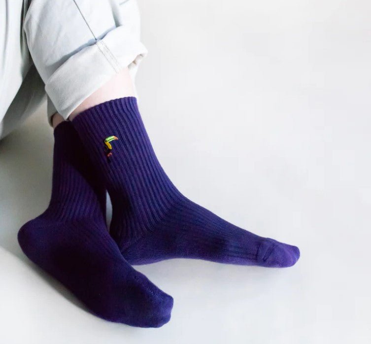 Ribbed Toucan Socks - Bare Kind Bamboo Socks - Save the Toucans - Y.O.U underwear