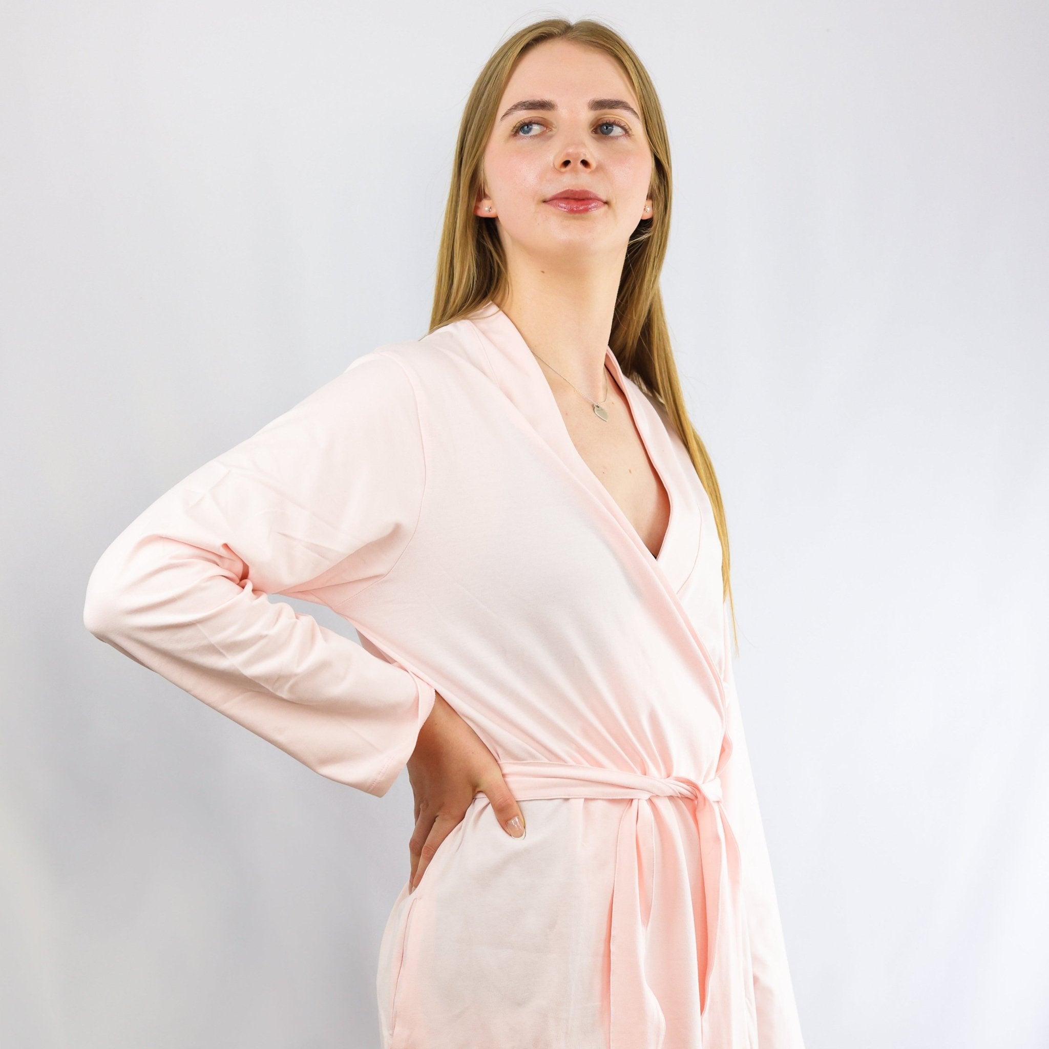Robe - organic cotton unisex robe - light pink - Y.O.U underwear