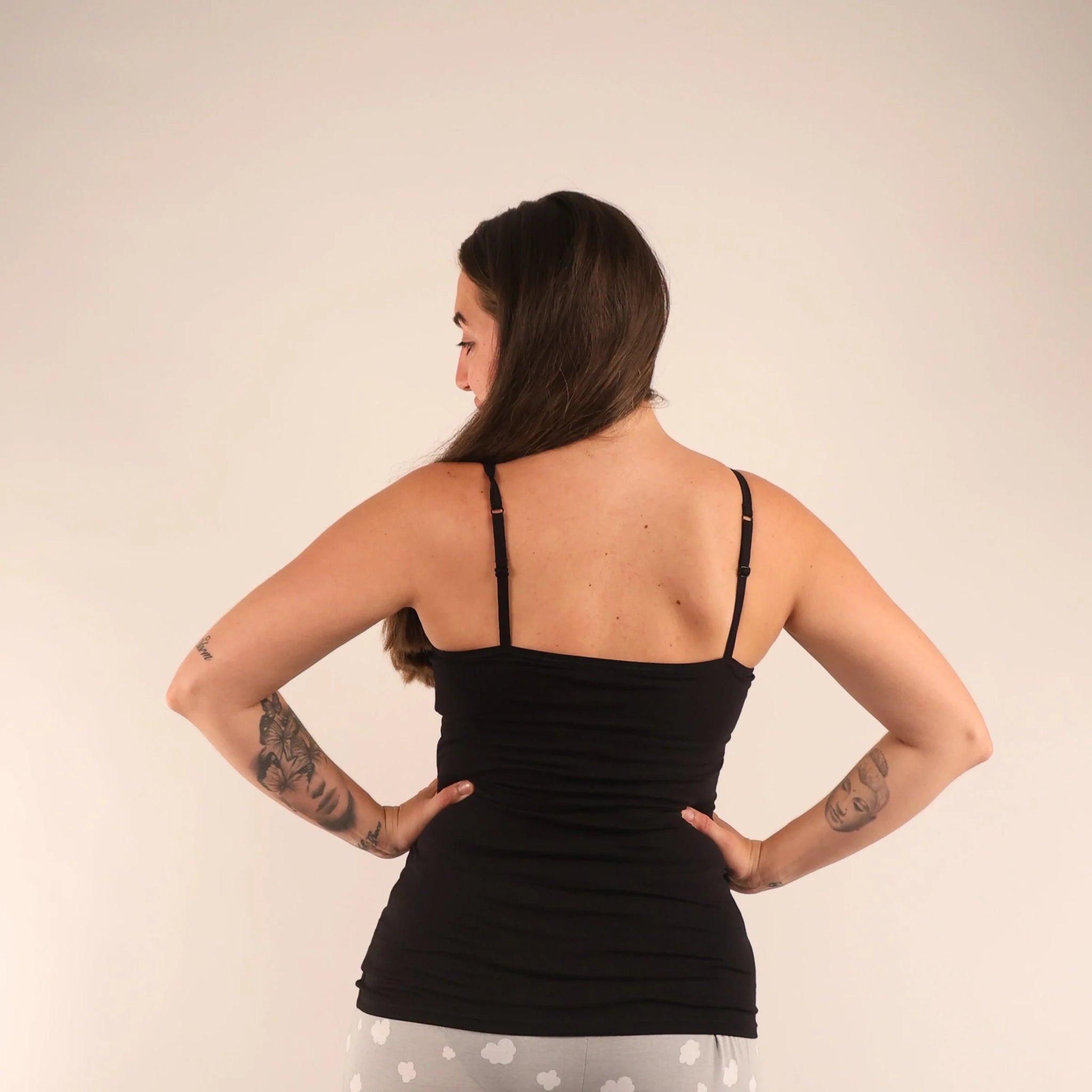 Sample sale - Organic cotton camisole - Black - Y.O.U underwear