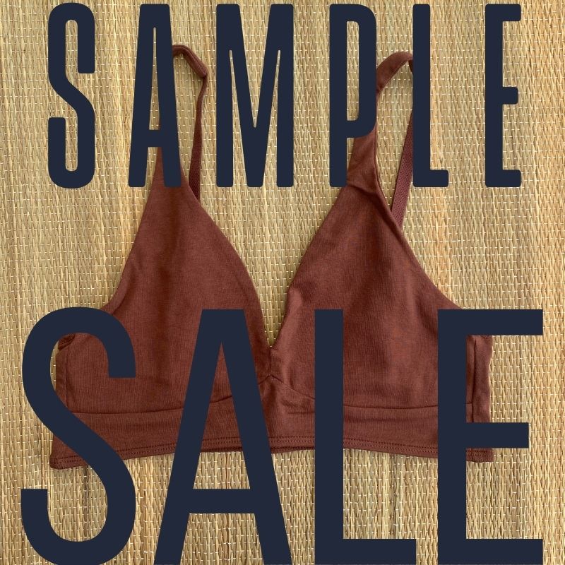 Sample Sale - Women's organic cotton bralette in Chestnut - Washed - Y.O.U underwear