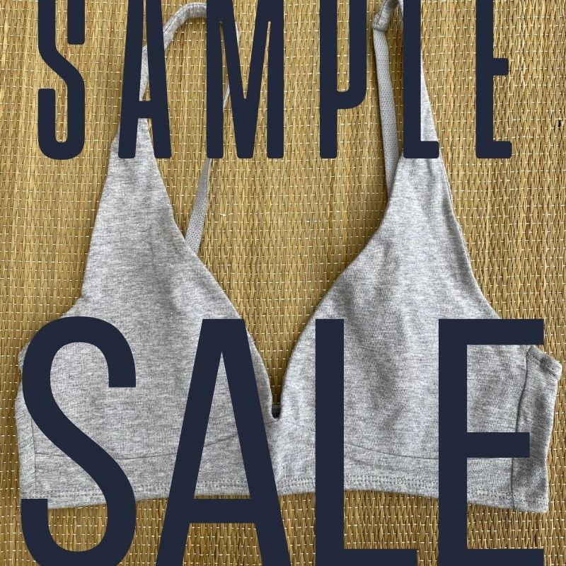 Sample Sale - Women's organic cotton bralette in grey - original design - Y.O.U underwear