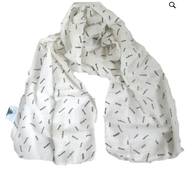 Serenity Scarf - Mindfulness Scarf in White - Where Does It Come From? - Y.O.U underwear