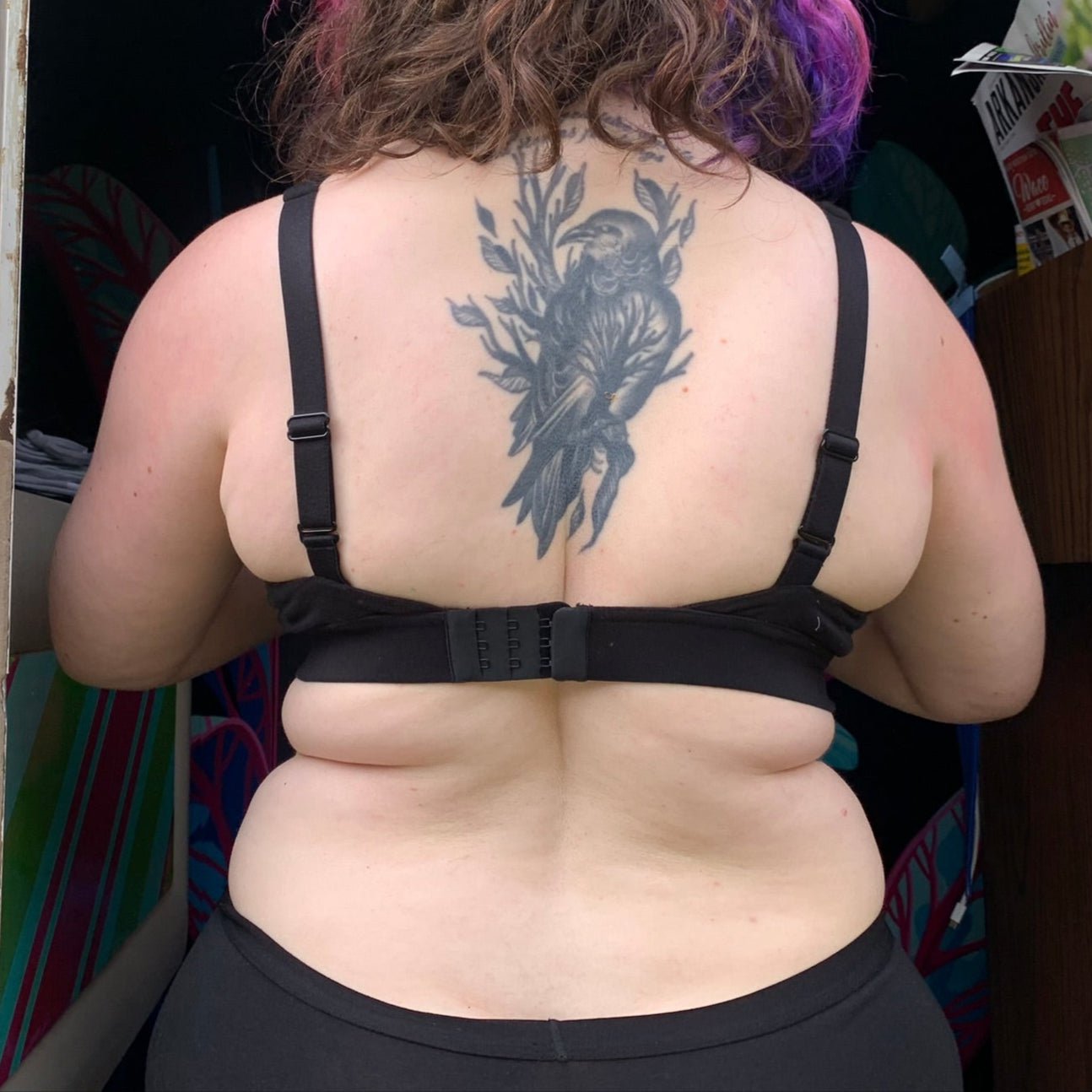 Women's organic cotton bra in black - more supportive style - Y.O.U underwear