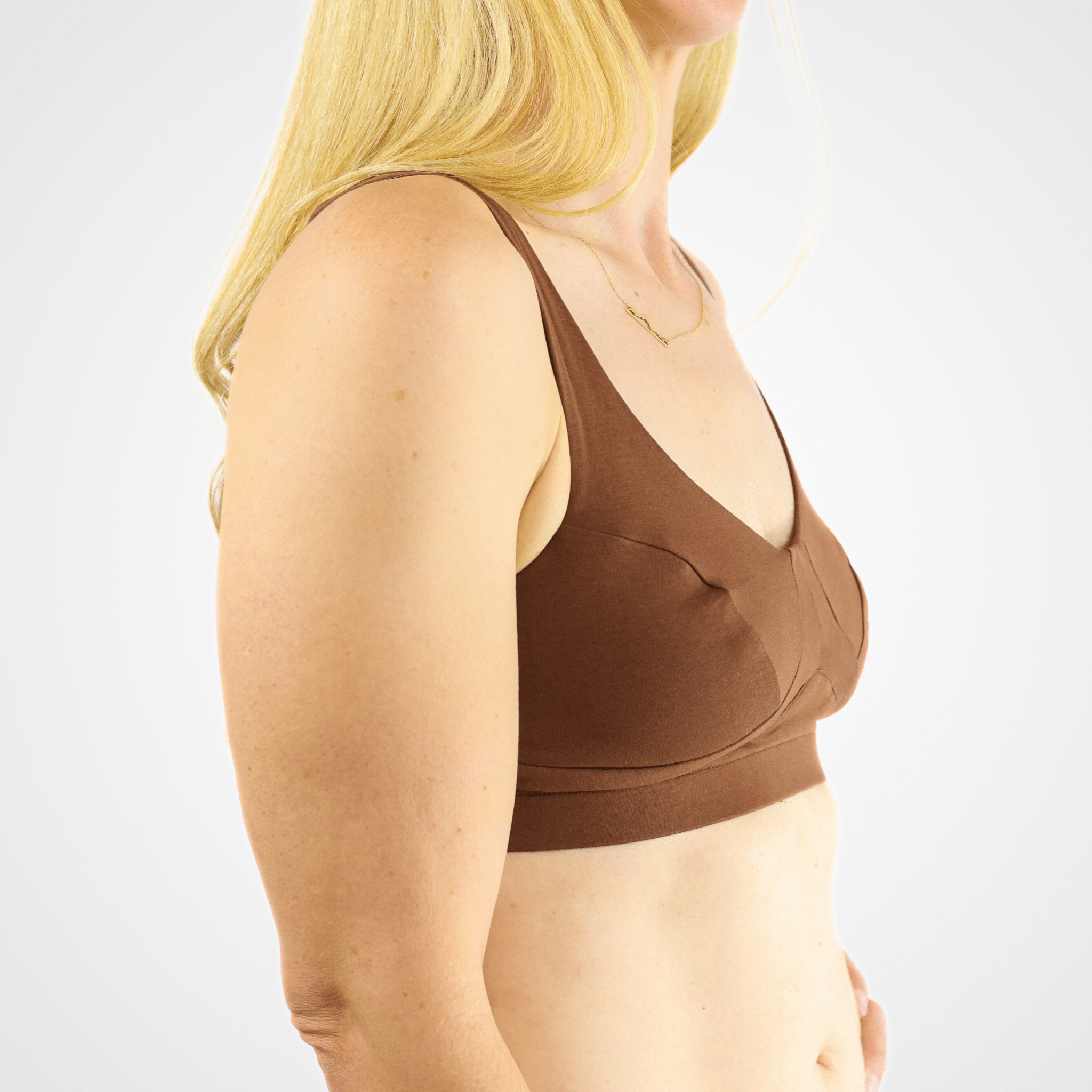 Women's organic cotton bra in chestnut - more supportive style - Y.O.U underwear
