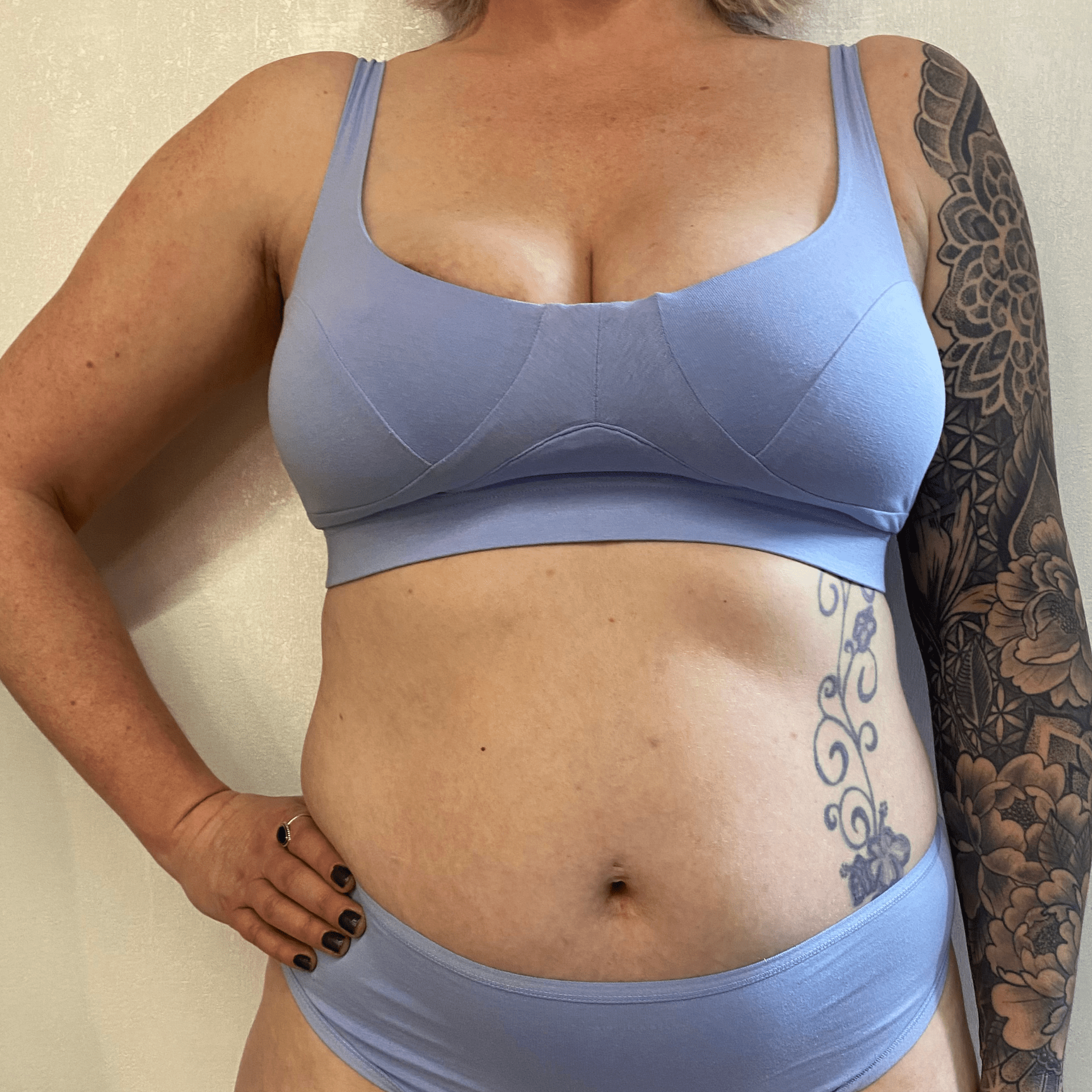 Women's organic cotton bra in light blue - more supportive bra - Y.O.U underwear