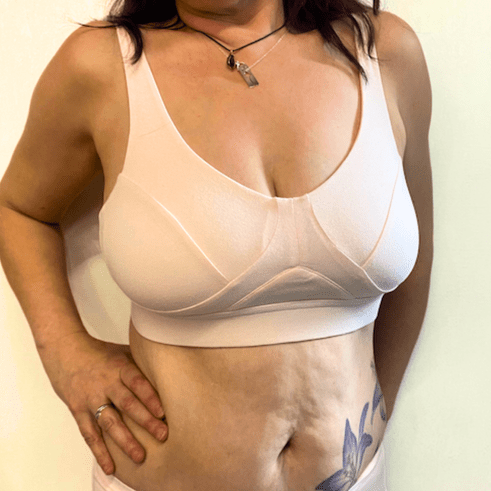 Women's organic cotton bra in light pink - more supportive style - Y.O.U underwear