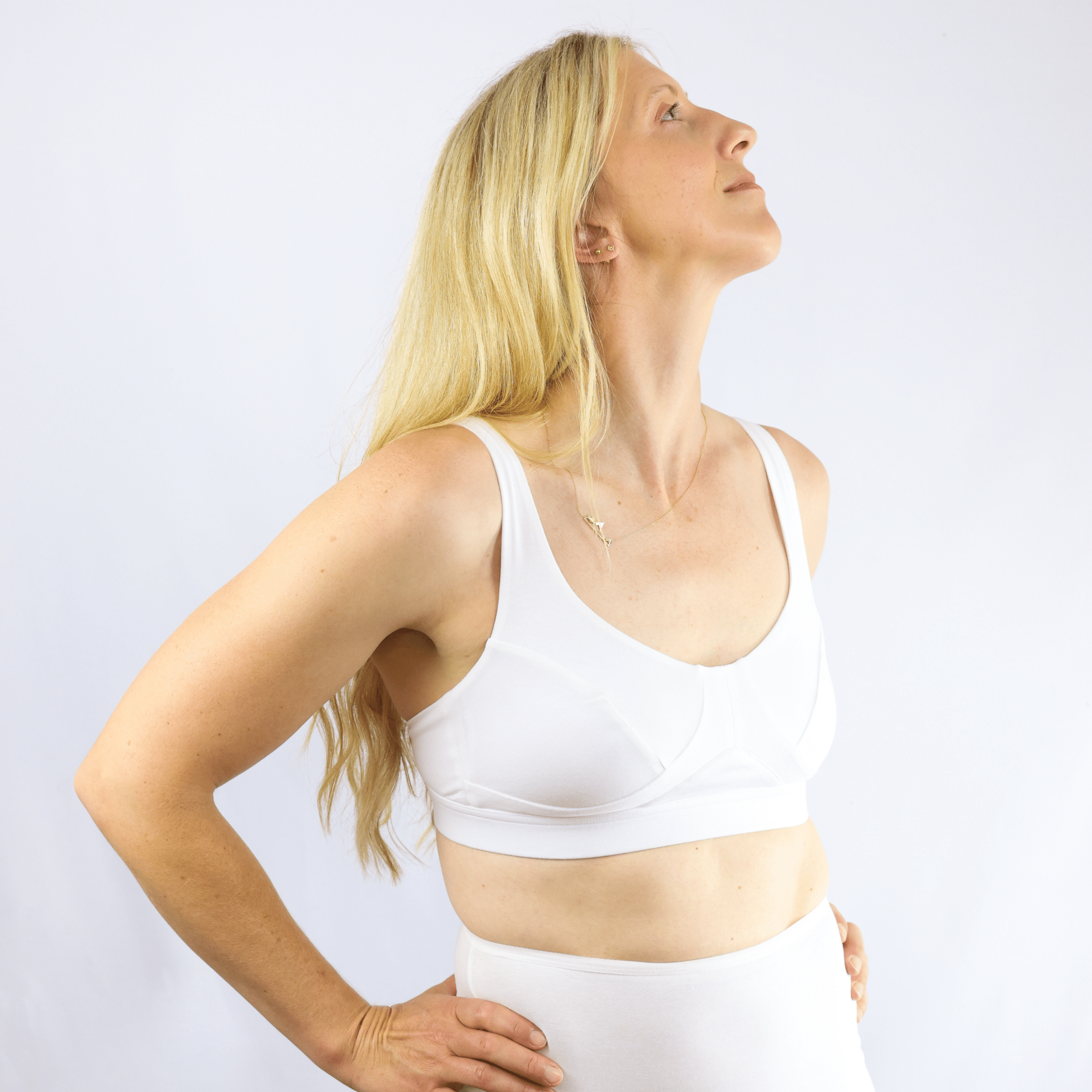 Women's organic cotton bra in white - more supportive style - Y.O.U underwear