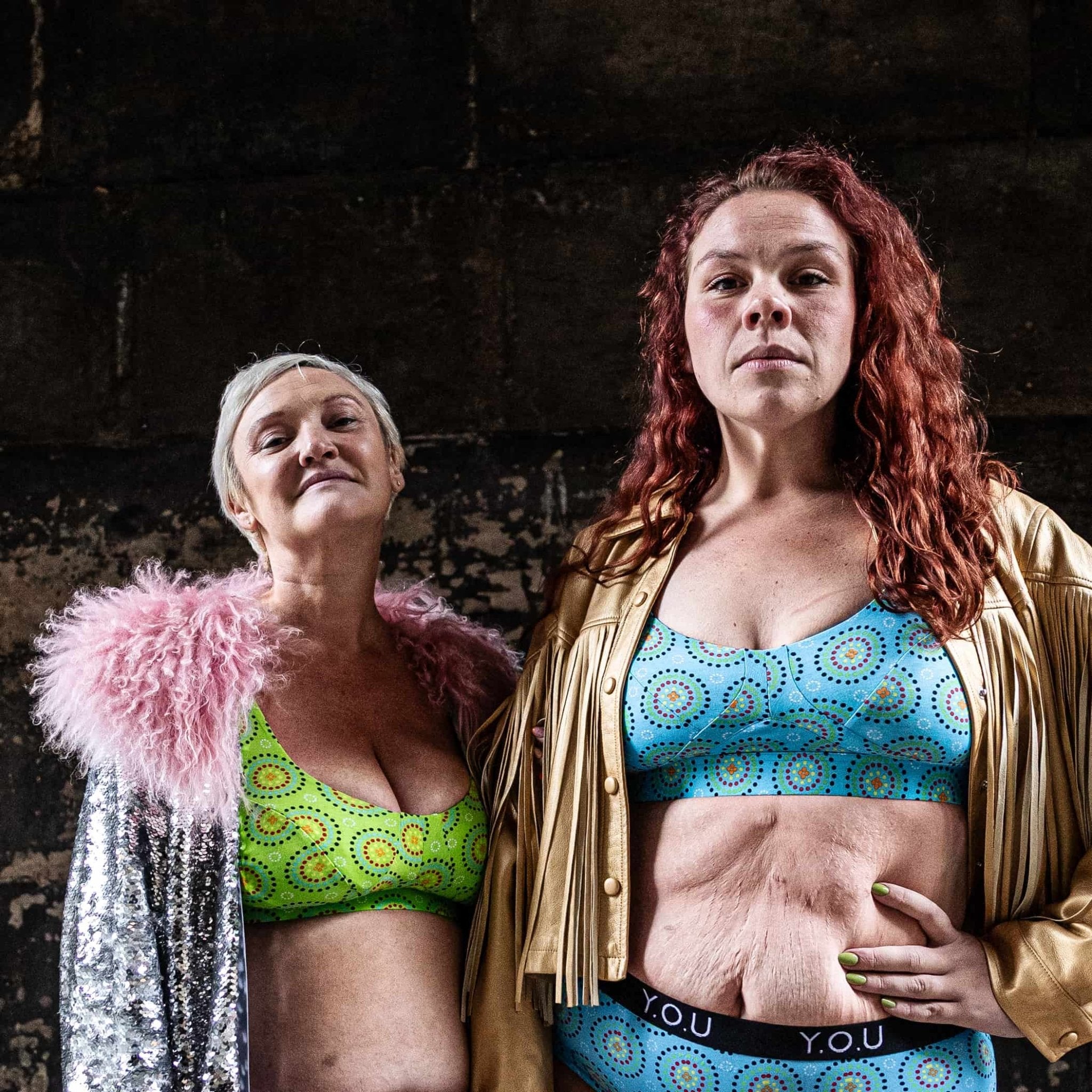 Women's organic cotton bra non - wired in blue Mara print - Y.O.U underwear