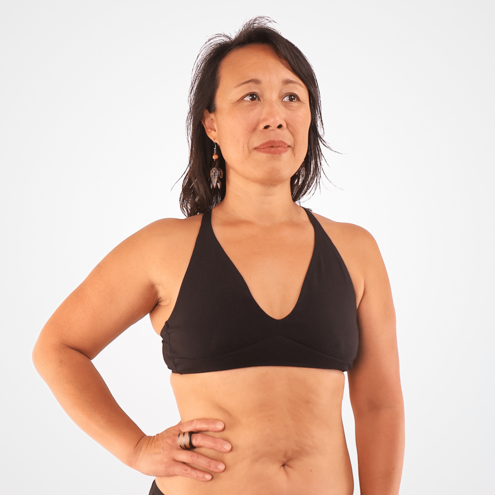 Women's organic cotton bralette in black - Y.O.U underwear