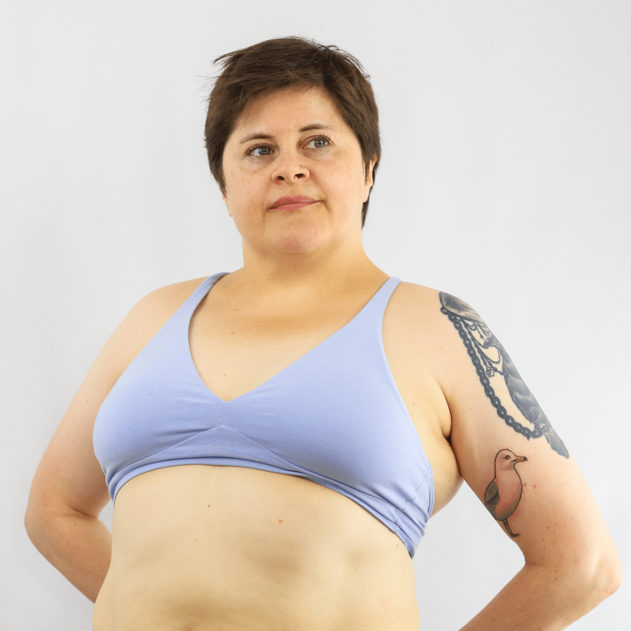 Women's organic cotton bralette in light blue - Y.O.U underwear