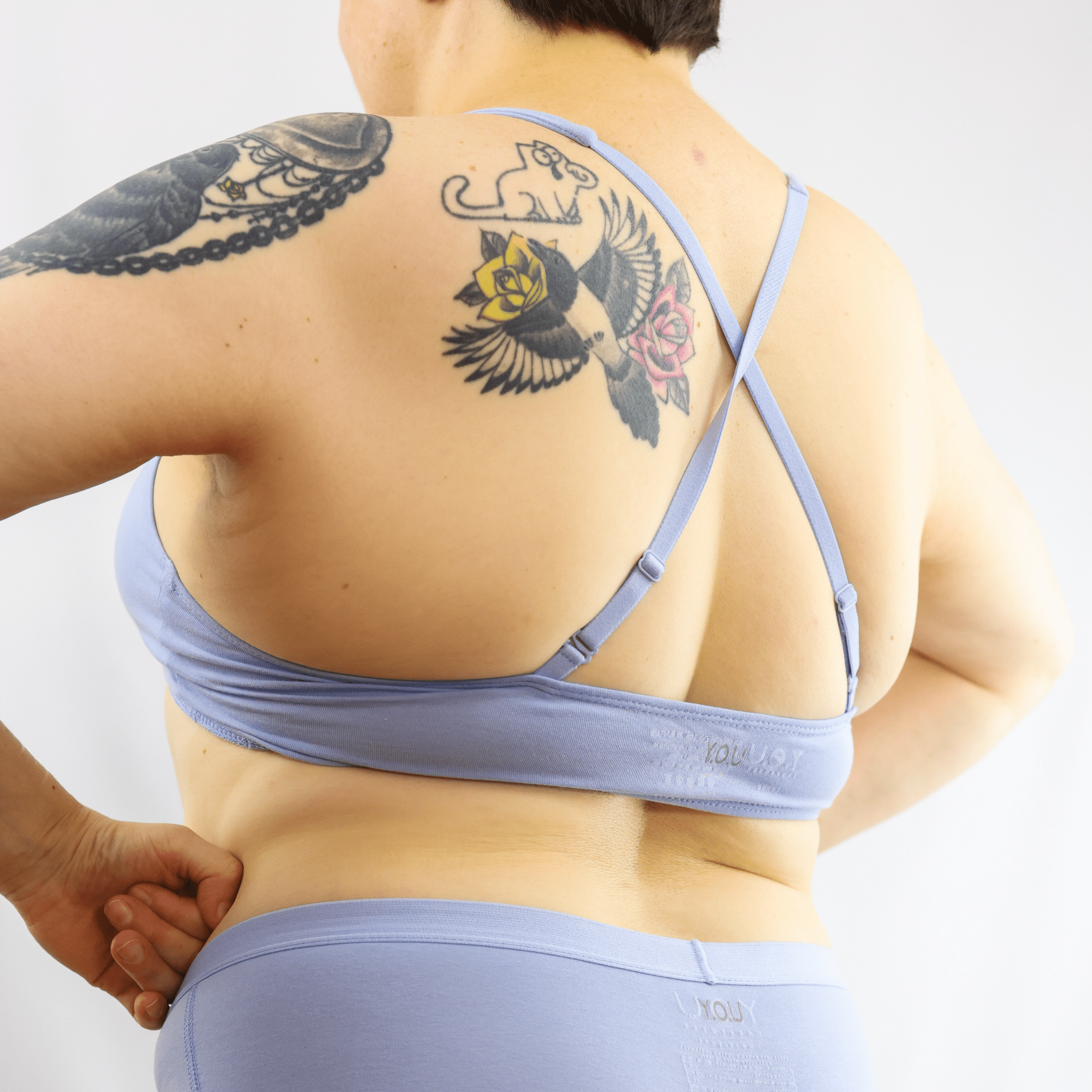Women's organic cotton bralette in light blue - Y.O.U underwear