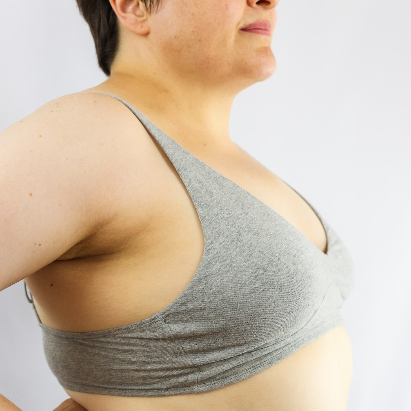 Women's organic cotton bralette in light grey (heather grey) - Y.O.U underwear