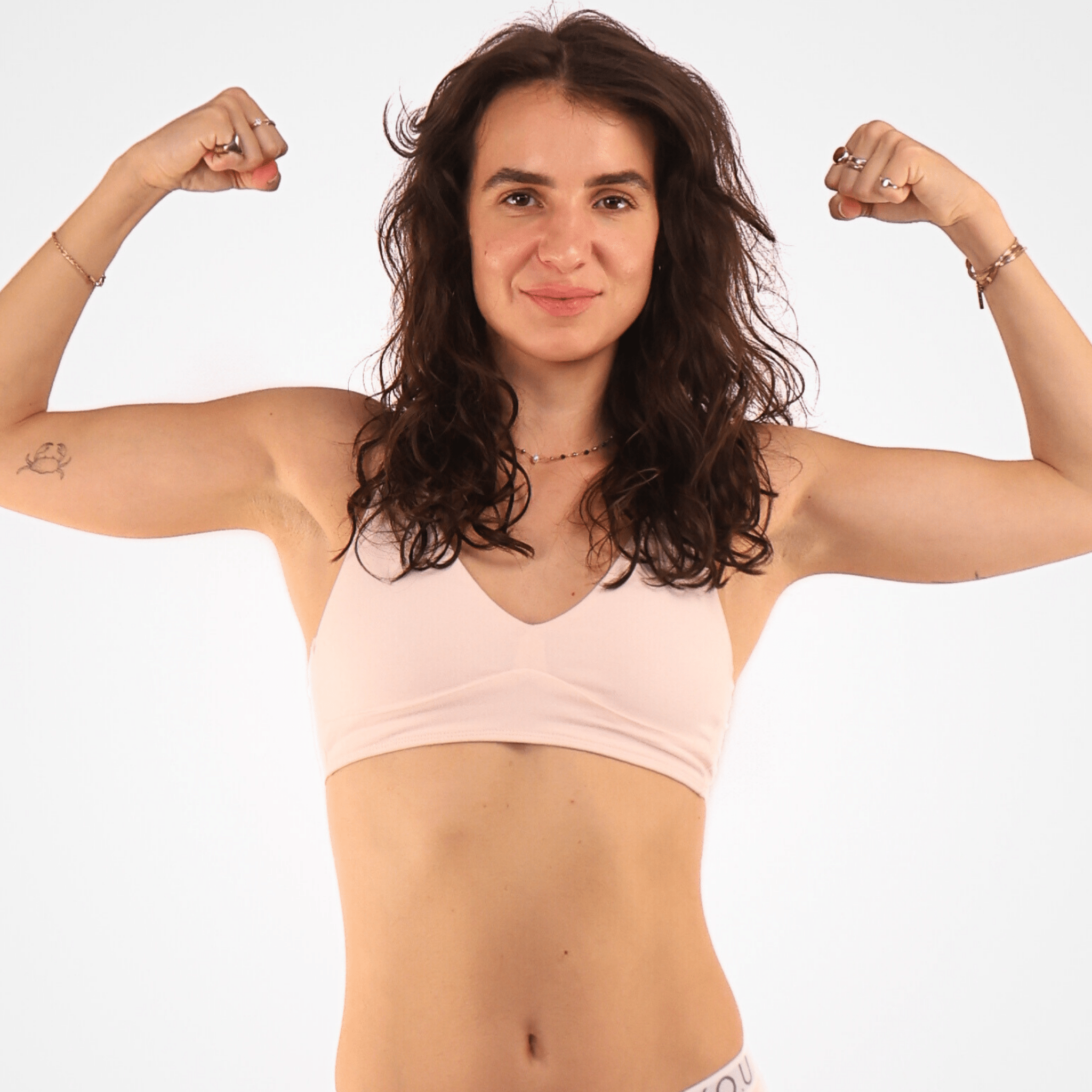 Women's organic cotton bralette in light pink - Y.O.U underwear