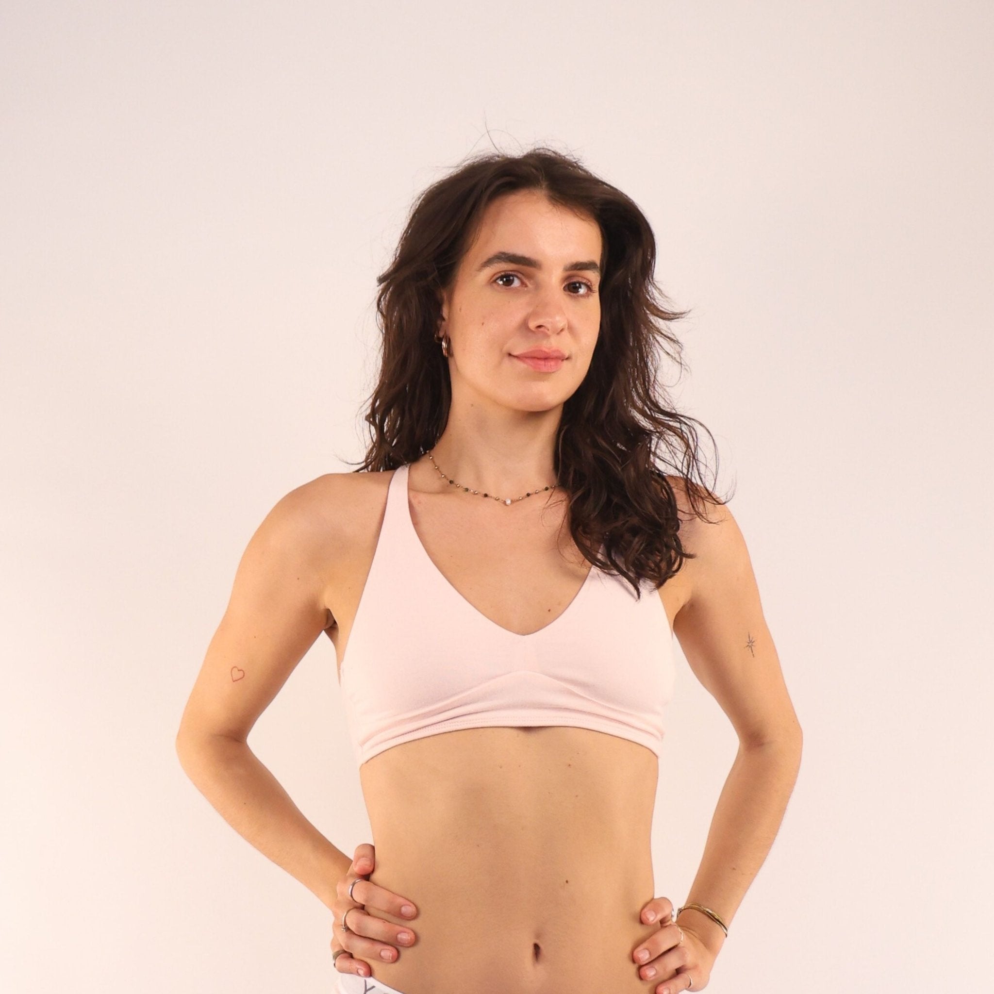 Women's organic cotton bralette in light pink - Y.O.U underwear