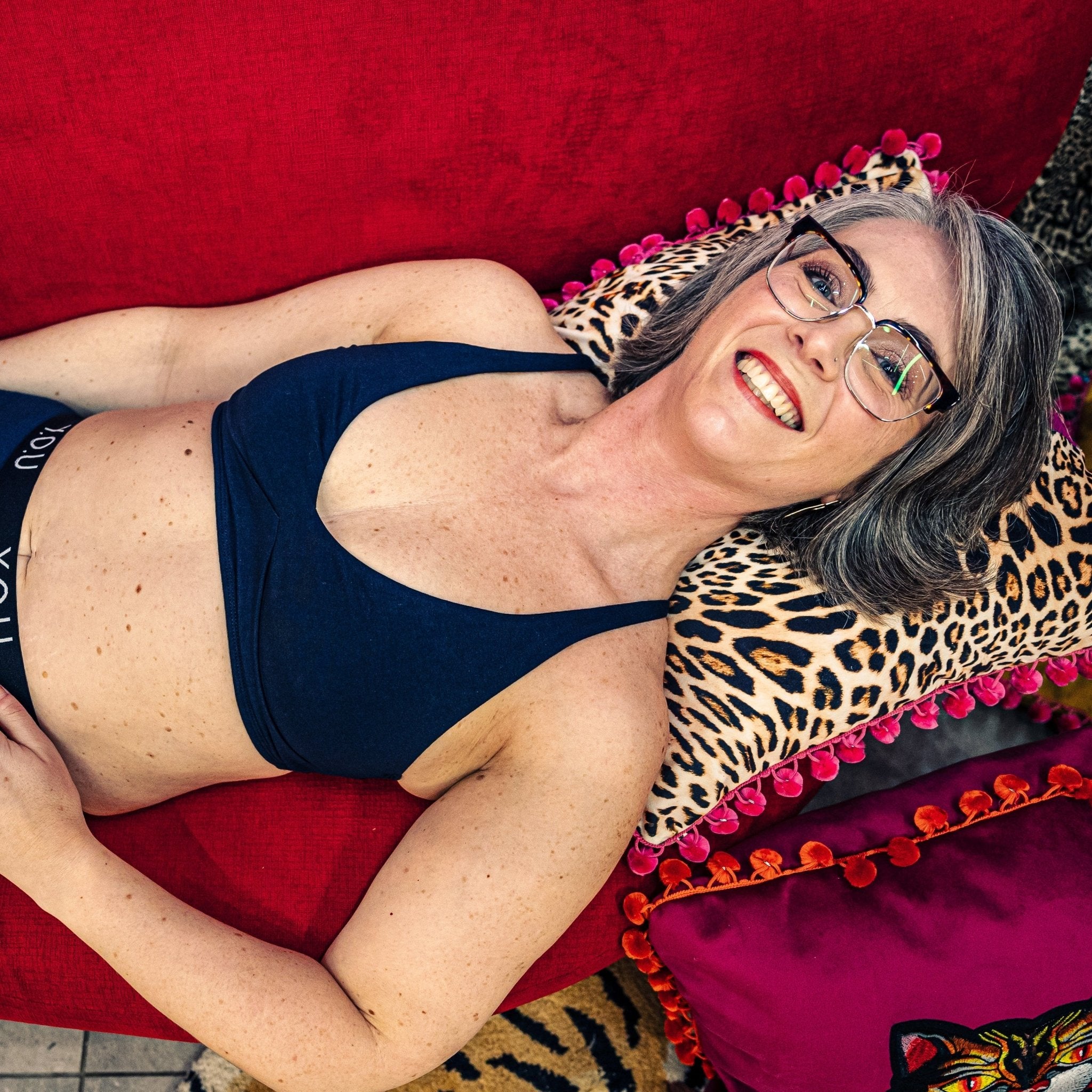 Women's organic cotton bralette in navy blue - Y.O.U underwear