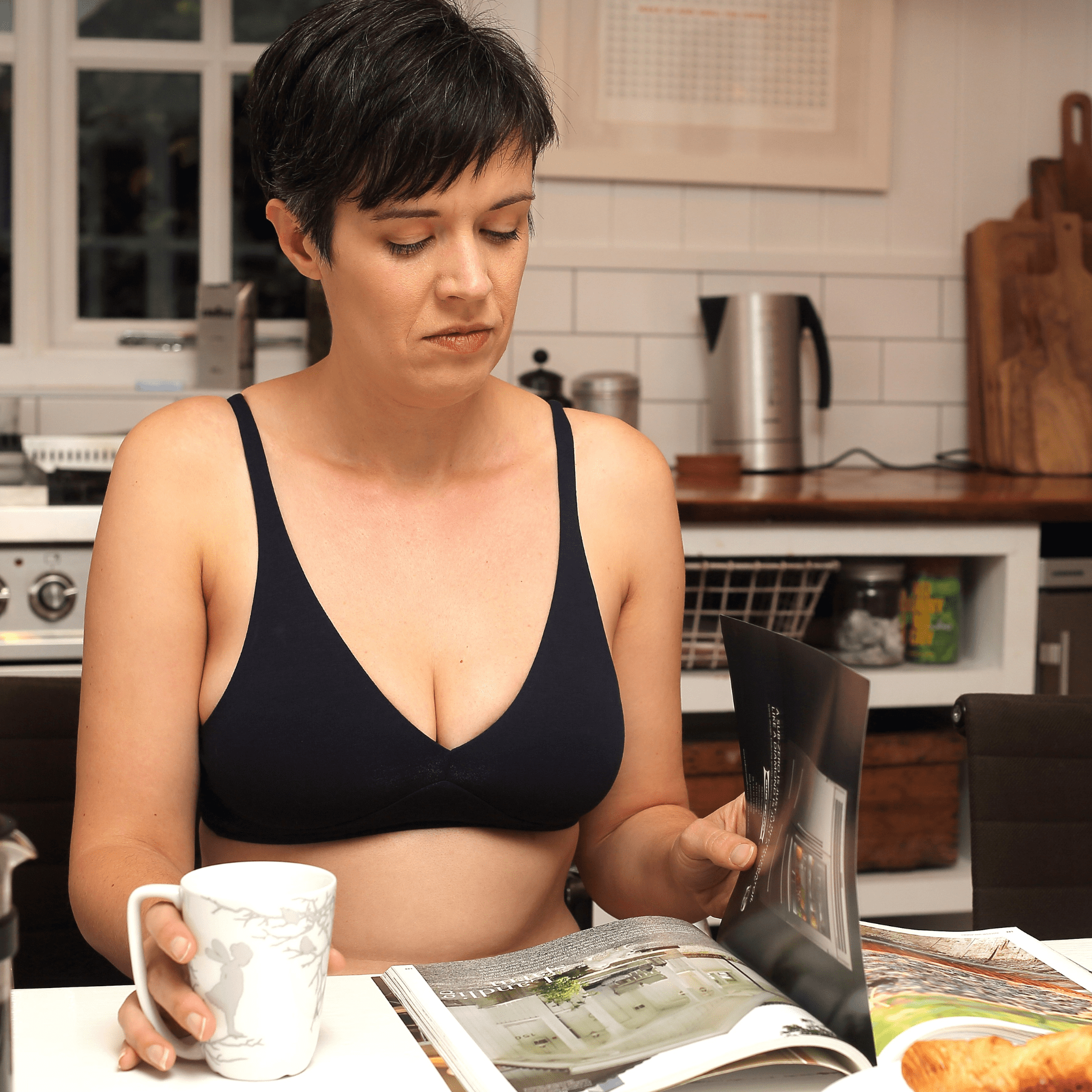 Women's organic cotton bralette in navy blue - Y.O.U underwear