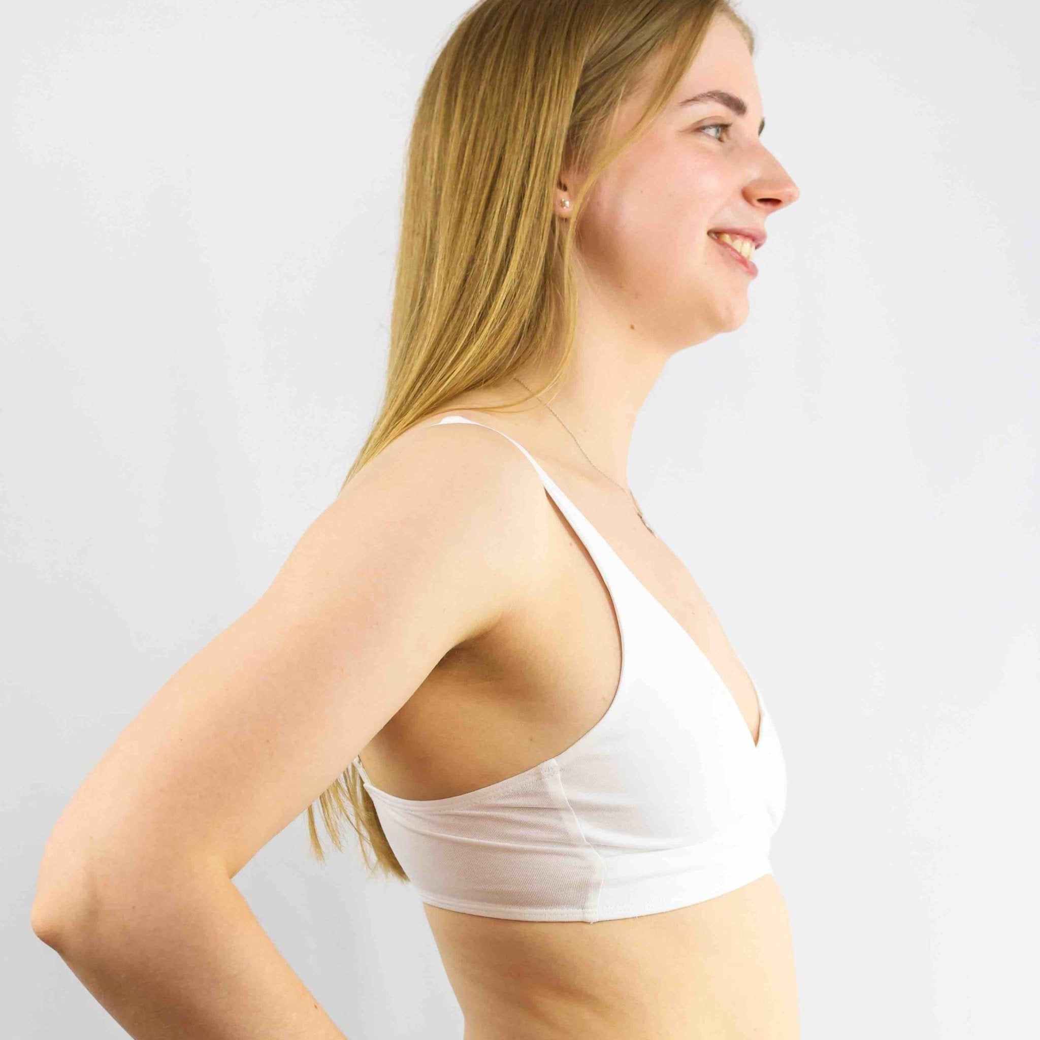 Women’s organic cotton bralette in white - Y.O.U underwear