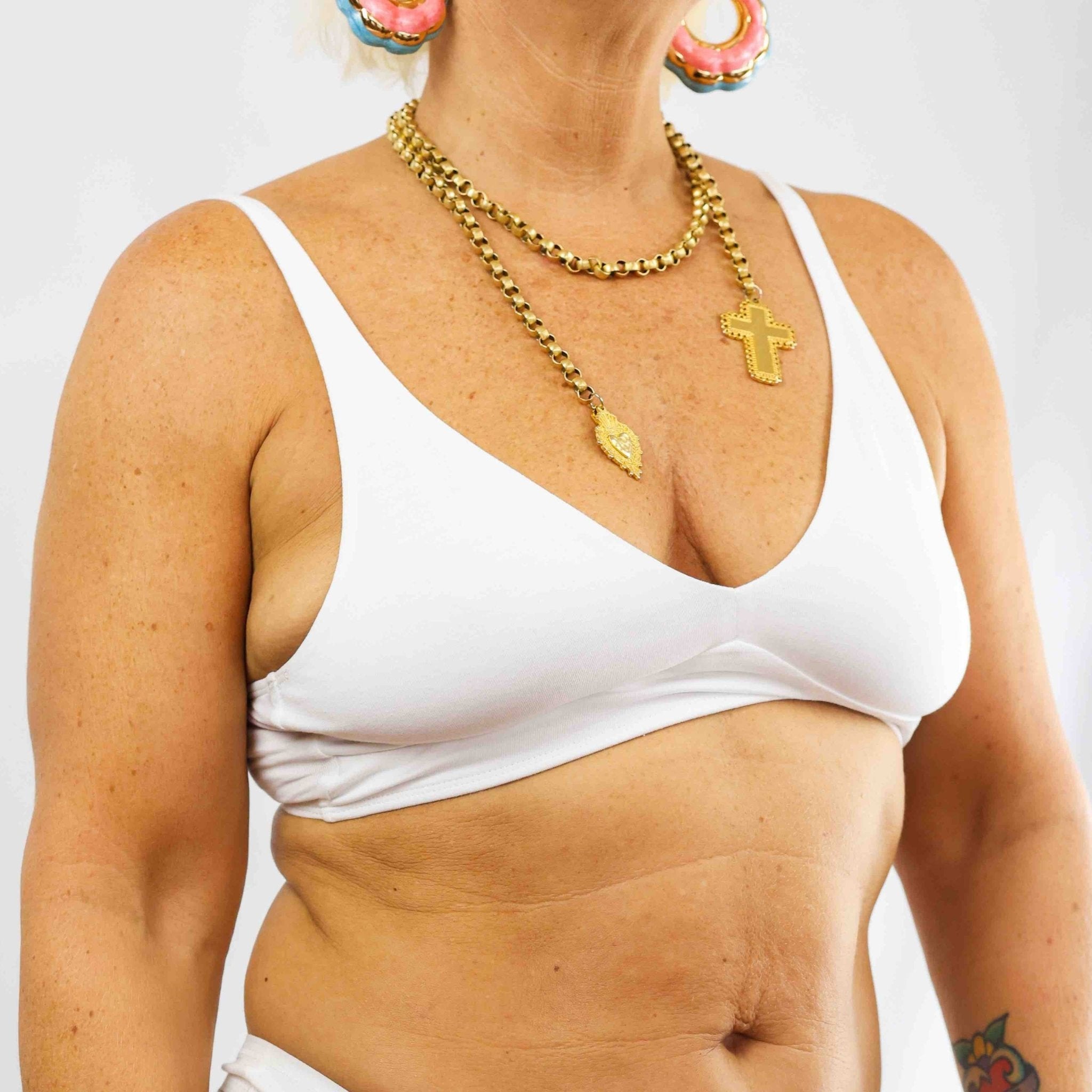 Women’s organic cotton bralette in white - Y.O.U underwear