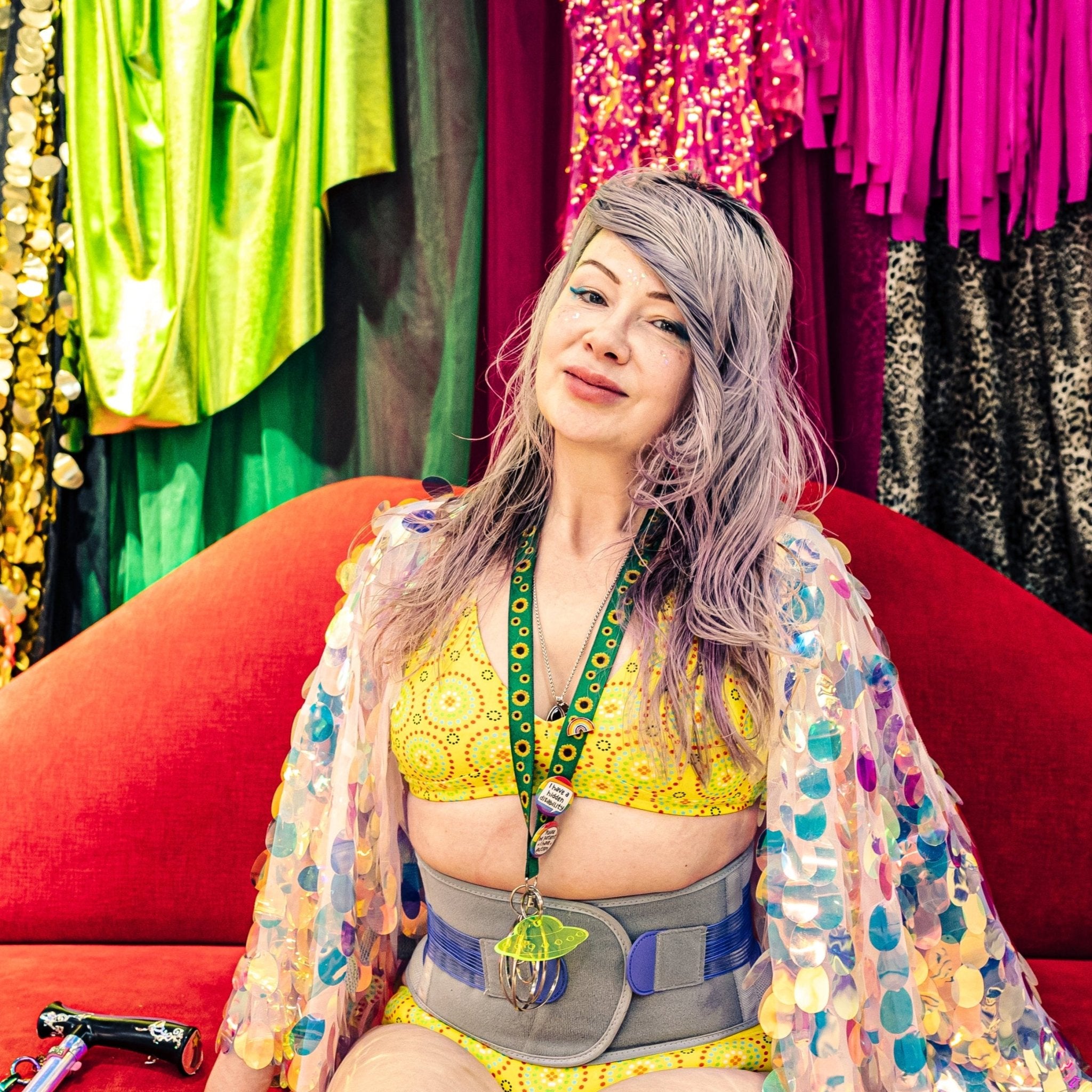 Women's organic cotton bralette - Yellow Mara design - Y.O.U underwear