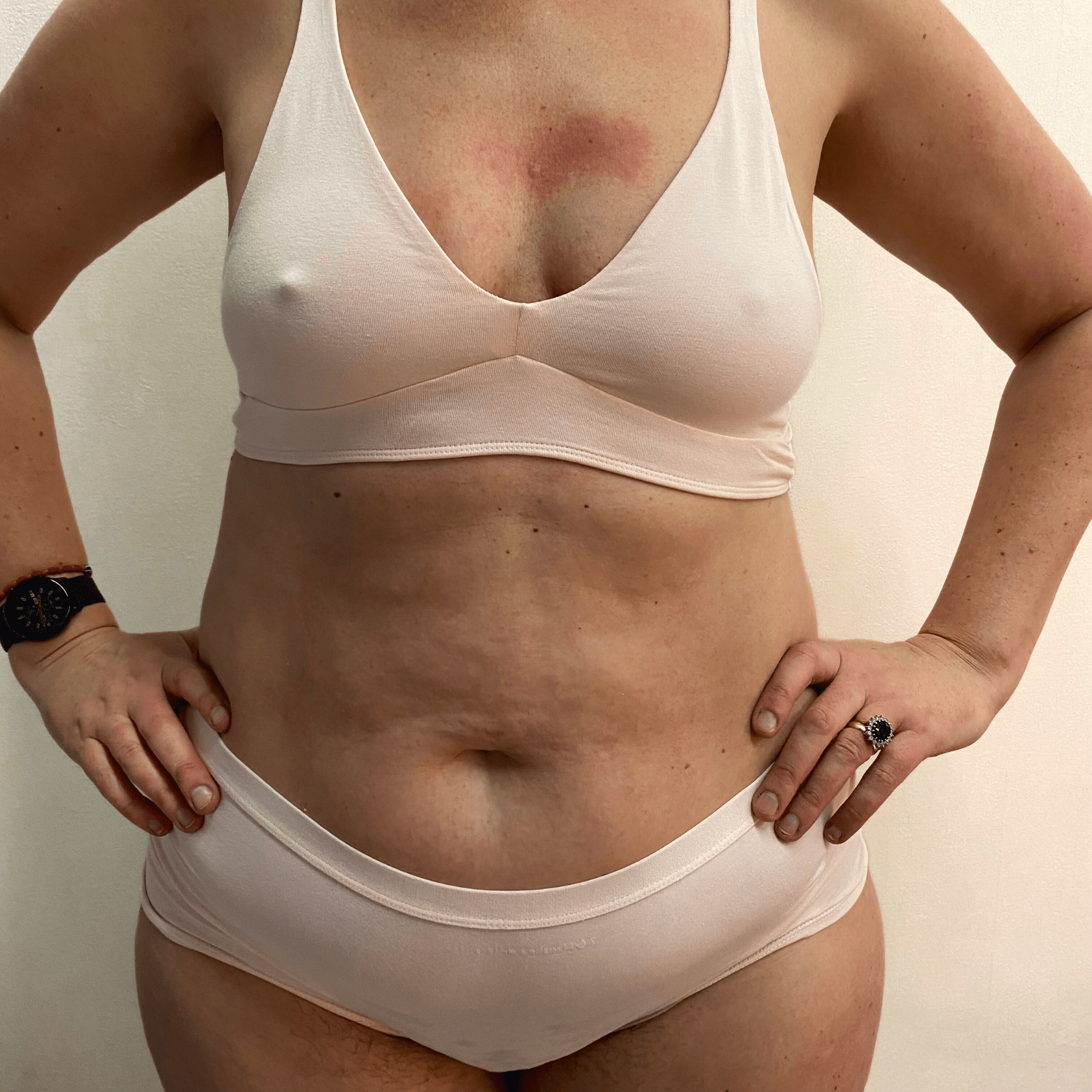 Women's organic cotton matching bralette and boy shorts set in light pink - Y.O.U underwear