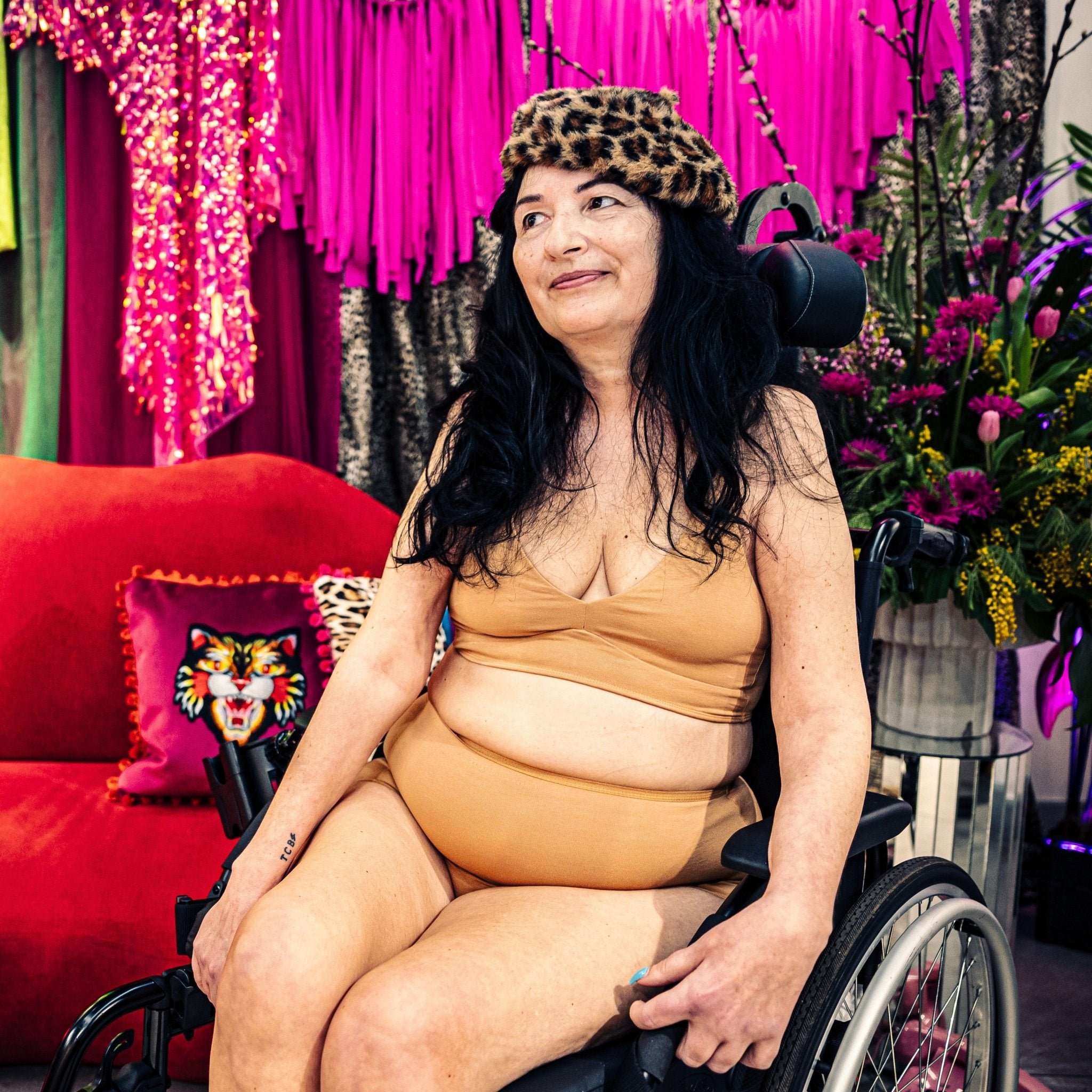 Women's organic cotton matching bralette and full briefs set - almond (light nude) - Y.O.U underwear