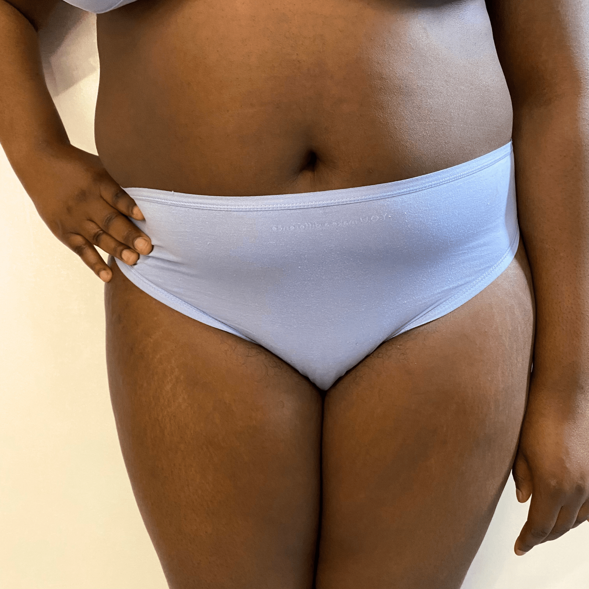 Women's organic cotton mid - rise bikini bottoms in light blue - Y.O.U underwear