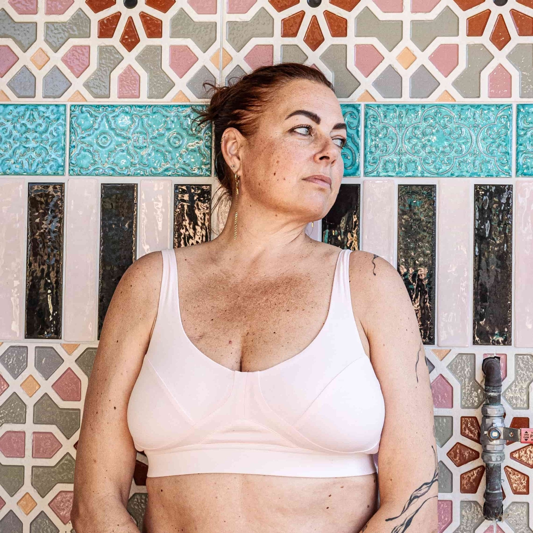 Women's organic cotton non - wired bra in light pink - Y.O.U underwear