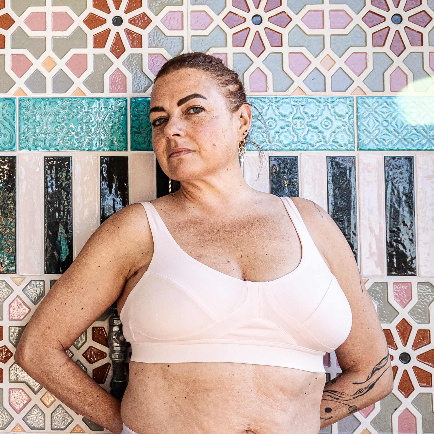 Women's organic cotton non - wired bra in light pink - Y.O.U underwear