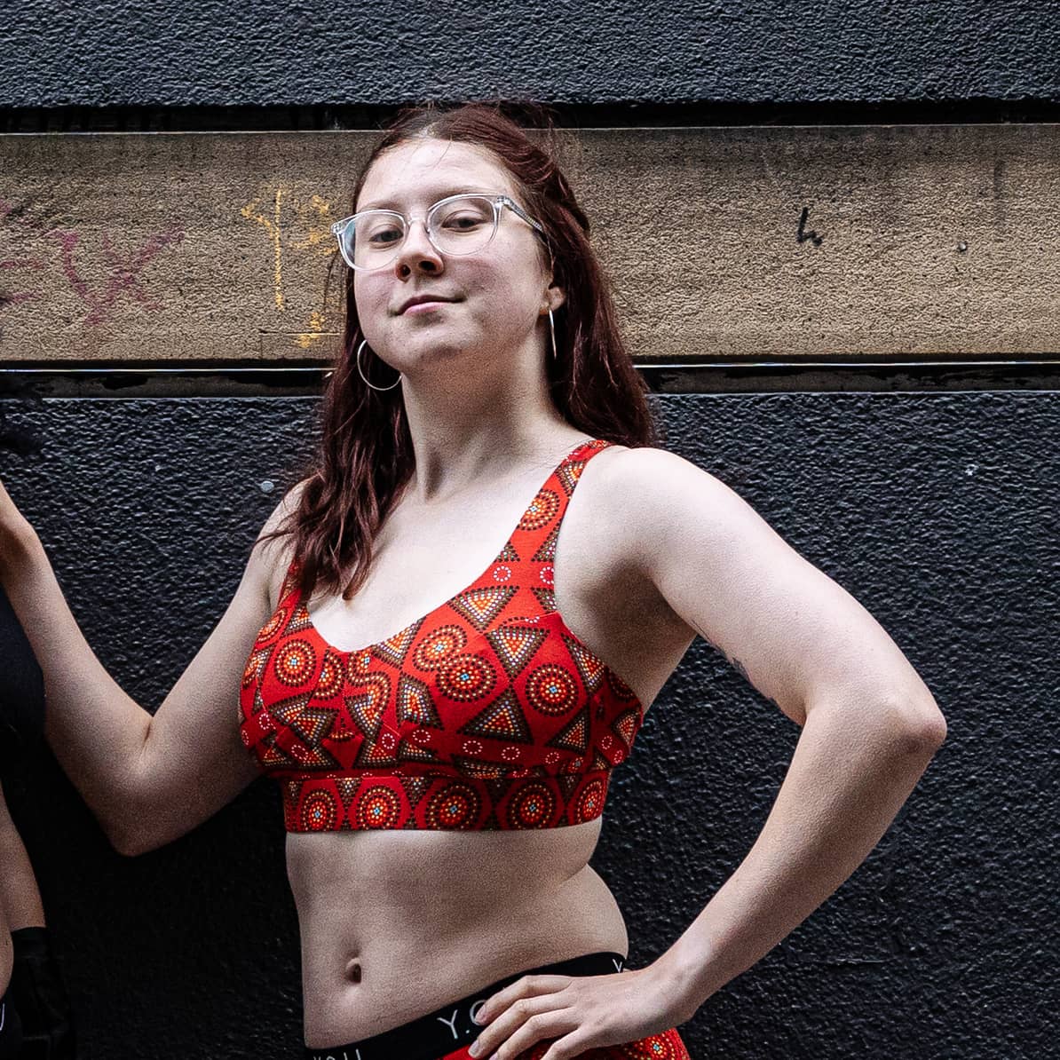 Women's organic cotton non - wired bra in Red Mara print - Y.O.U underwear