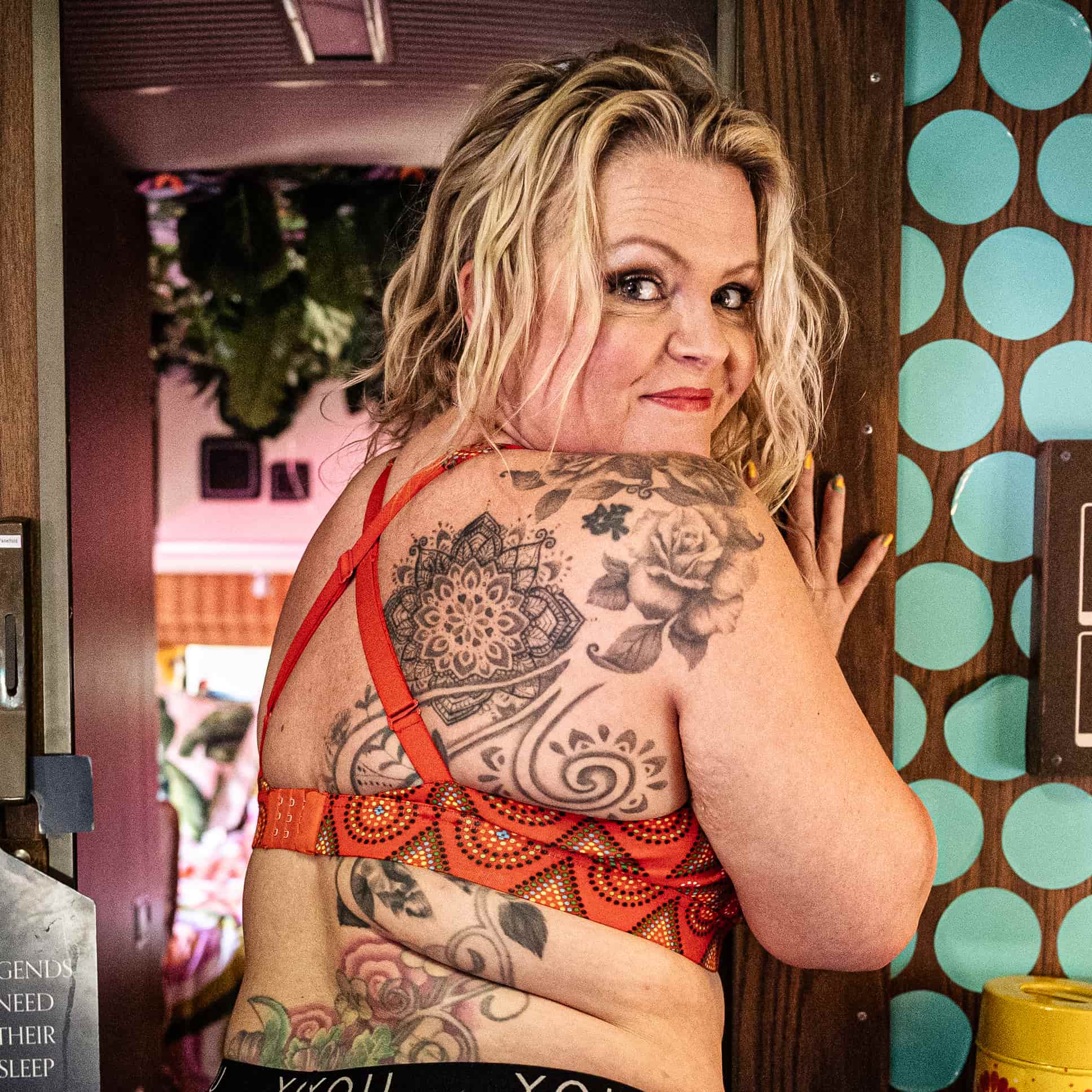 Women's organic cotton non - wired bra in Red Mara print - Y.O.U underwear