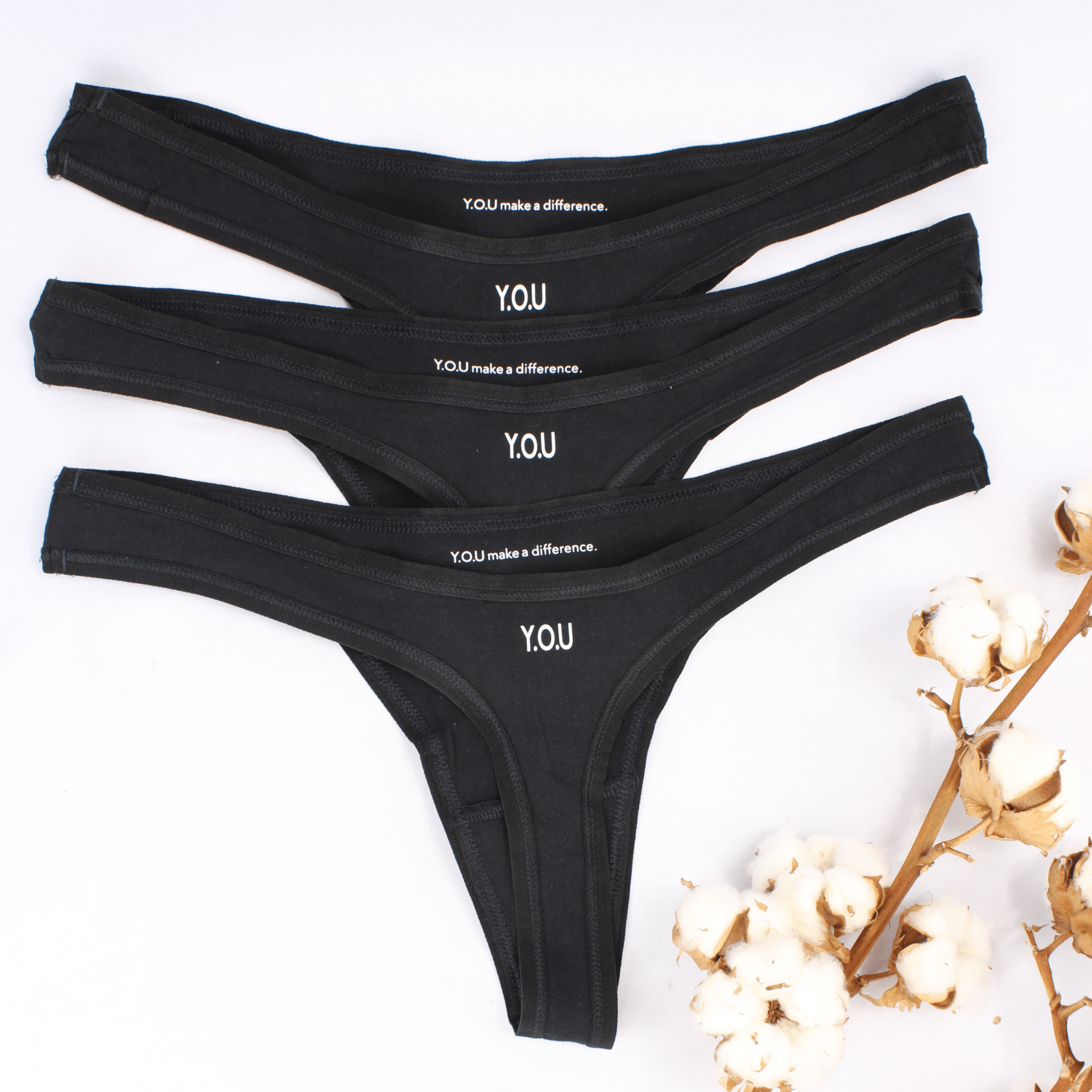 Women's Organic Cotton Thong - Pack of 3 - Y.O.U underwear