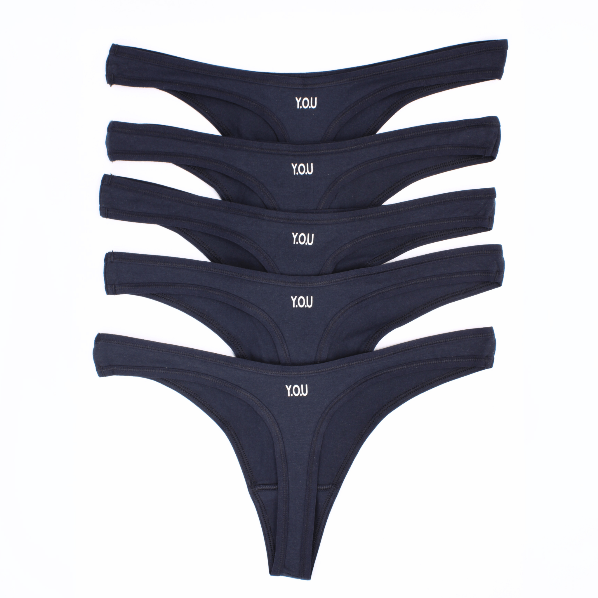 Women's organic cotton thong - pack of 5 - Y.O.U underwear
