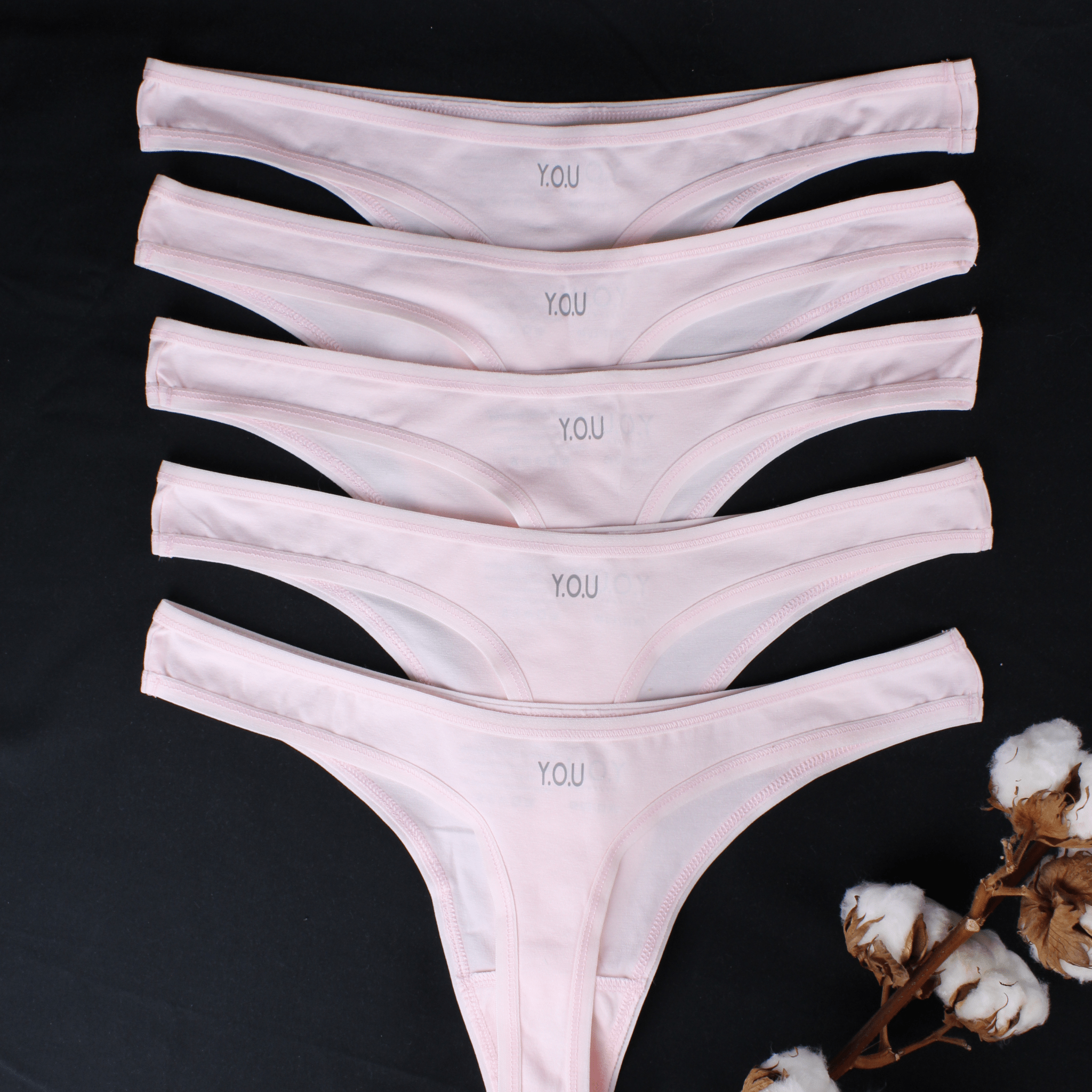 Women's organic cotton thong - pack of 5 - Y.O.U underwear