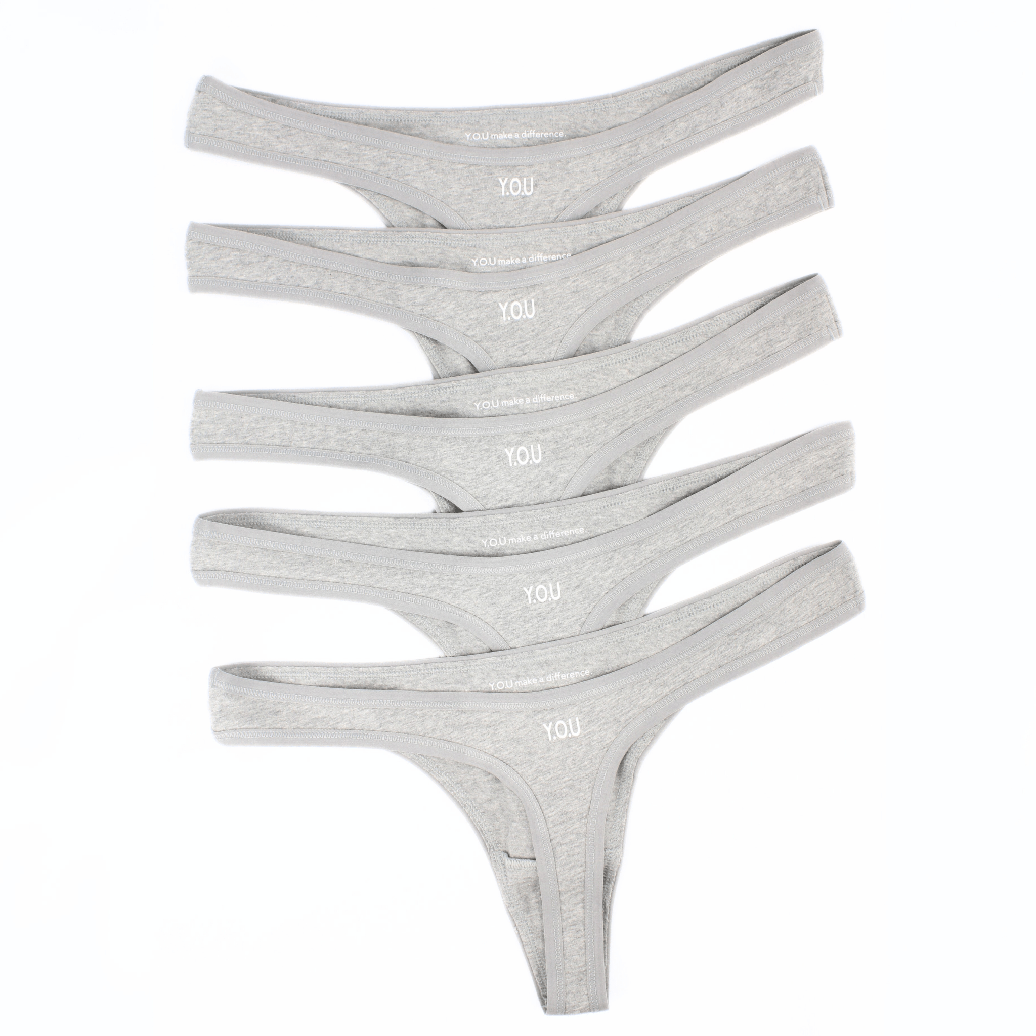 Women's organic cotton thong - pack of 5 - Y.O.U underwear