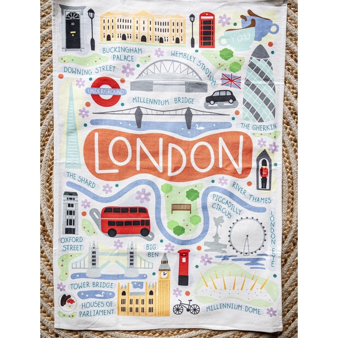 Y.O.U London Landmarks Organic Cotton Tea Towel - Y.O.U underwear