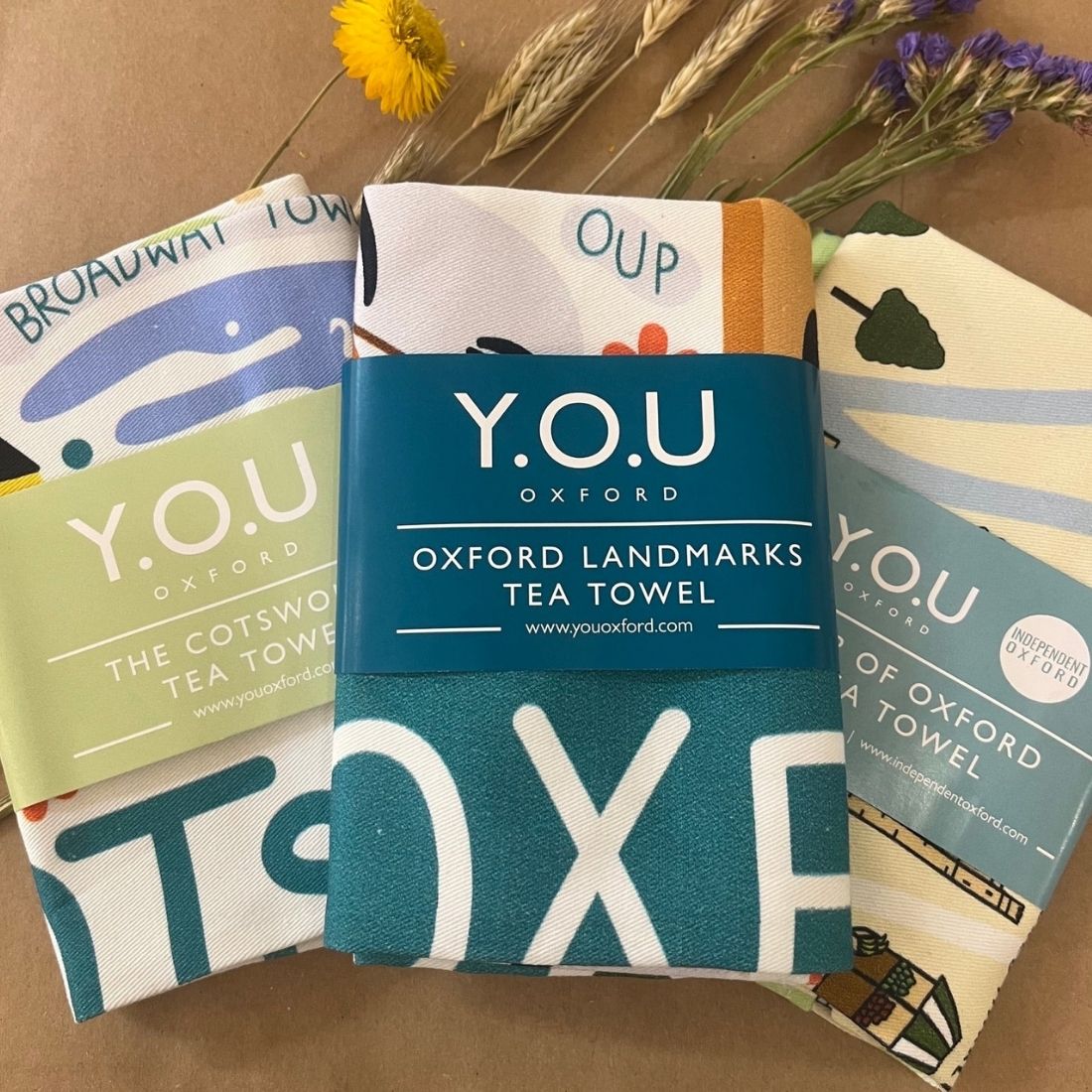Y.O.U Oxford Map Organic Cotton Tea Towels. - Y.O.U underwear