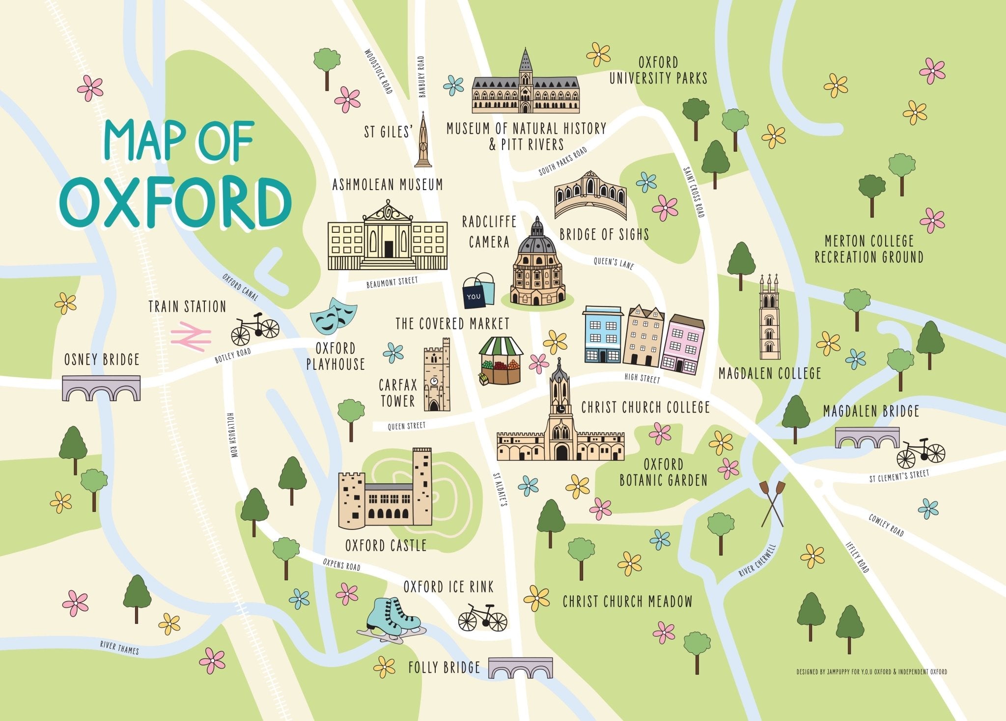 Y.O.U Oxford Map Organic Cotton Tea Towels. - Y.O.U underwear