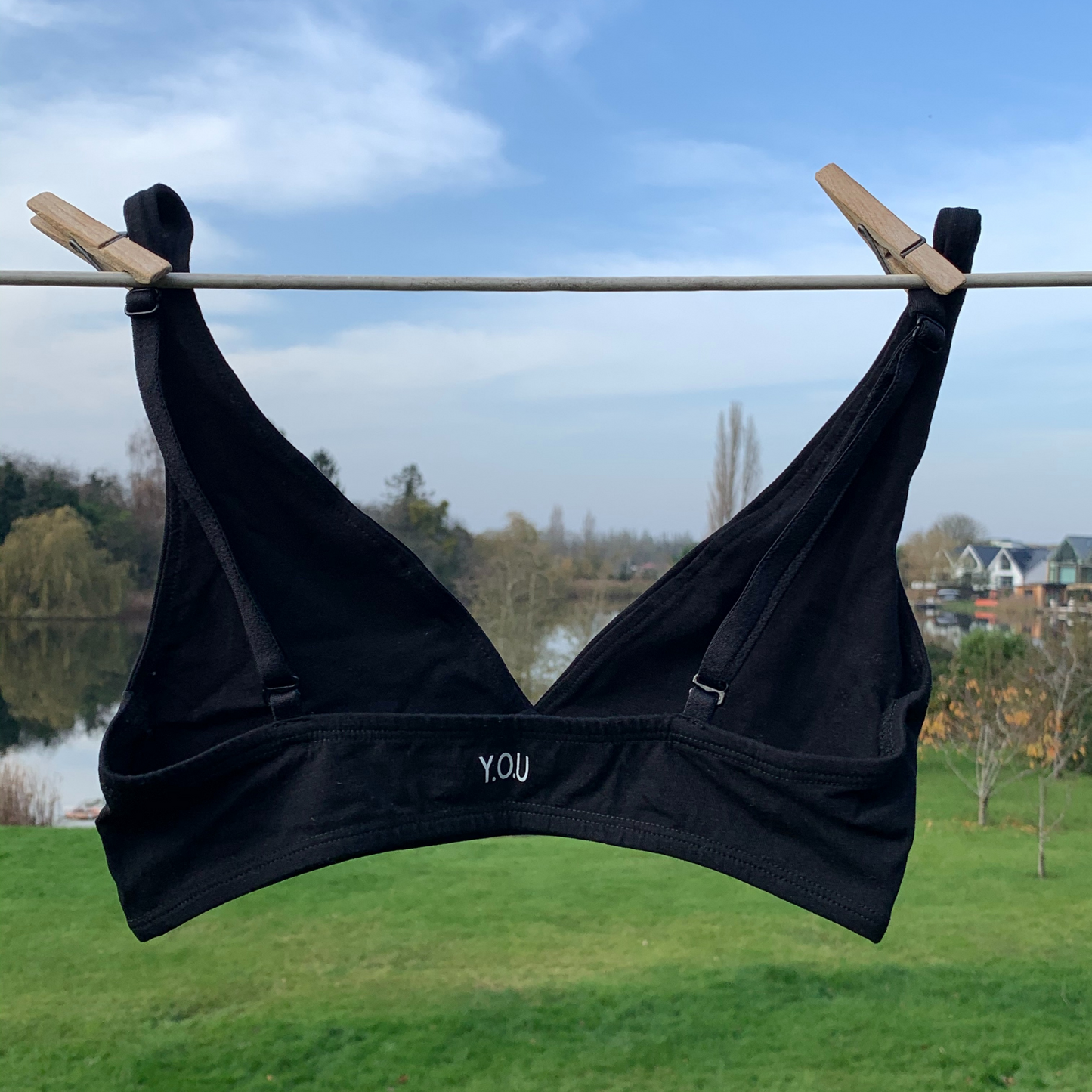 Girls' organic cotton bralette - black