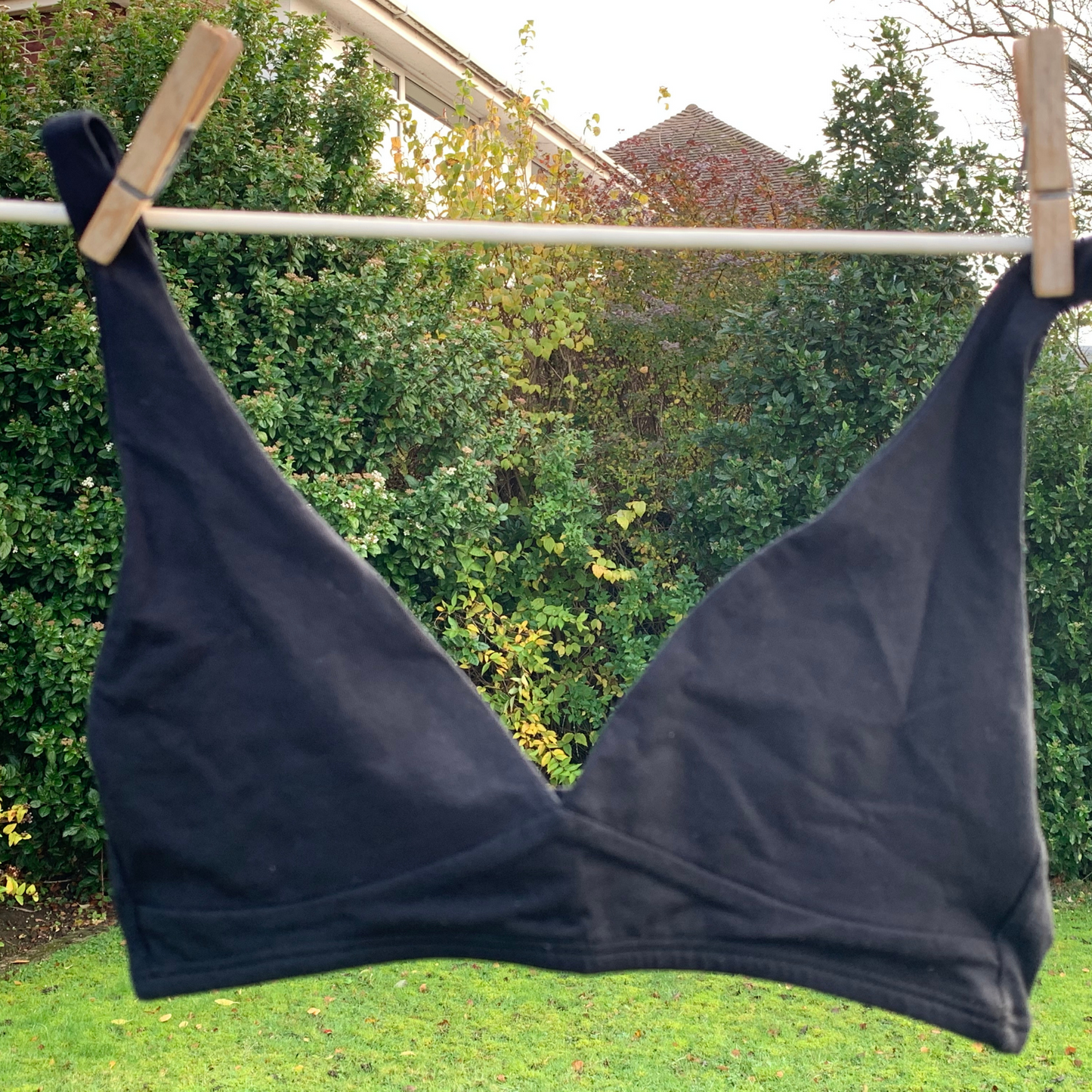Girls' organic cotton bralette - black