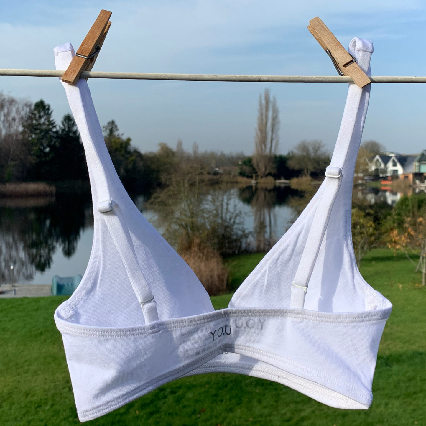 Girls' organic cotton bralette - white