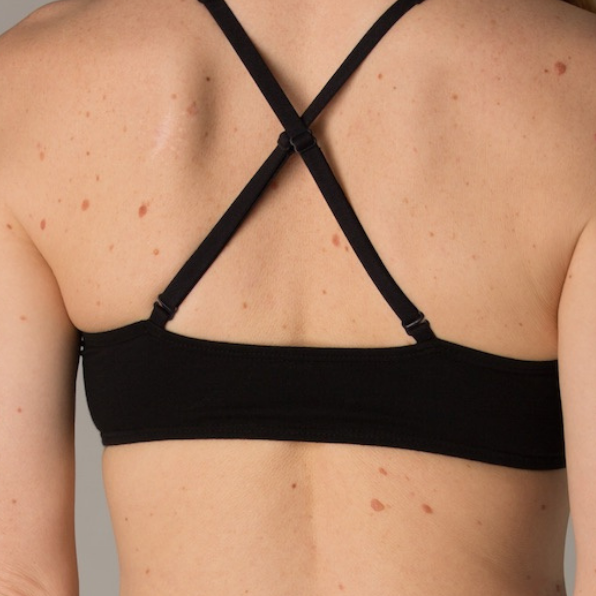 Women's black bralette and thong set - back view