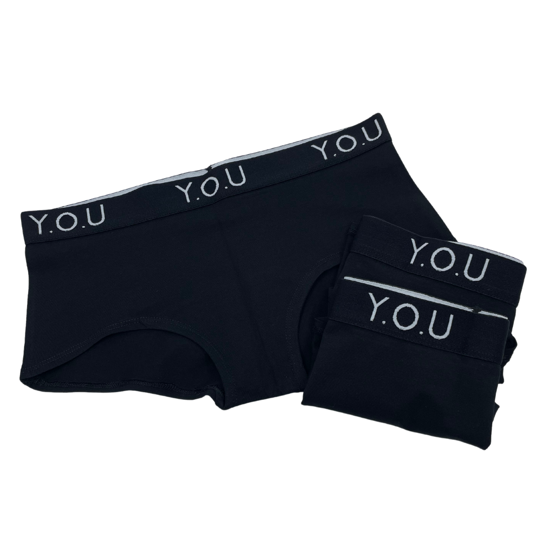 black Branded Boy Shorts Pack of 3